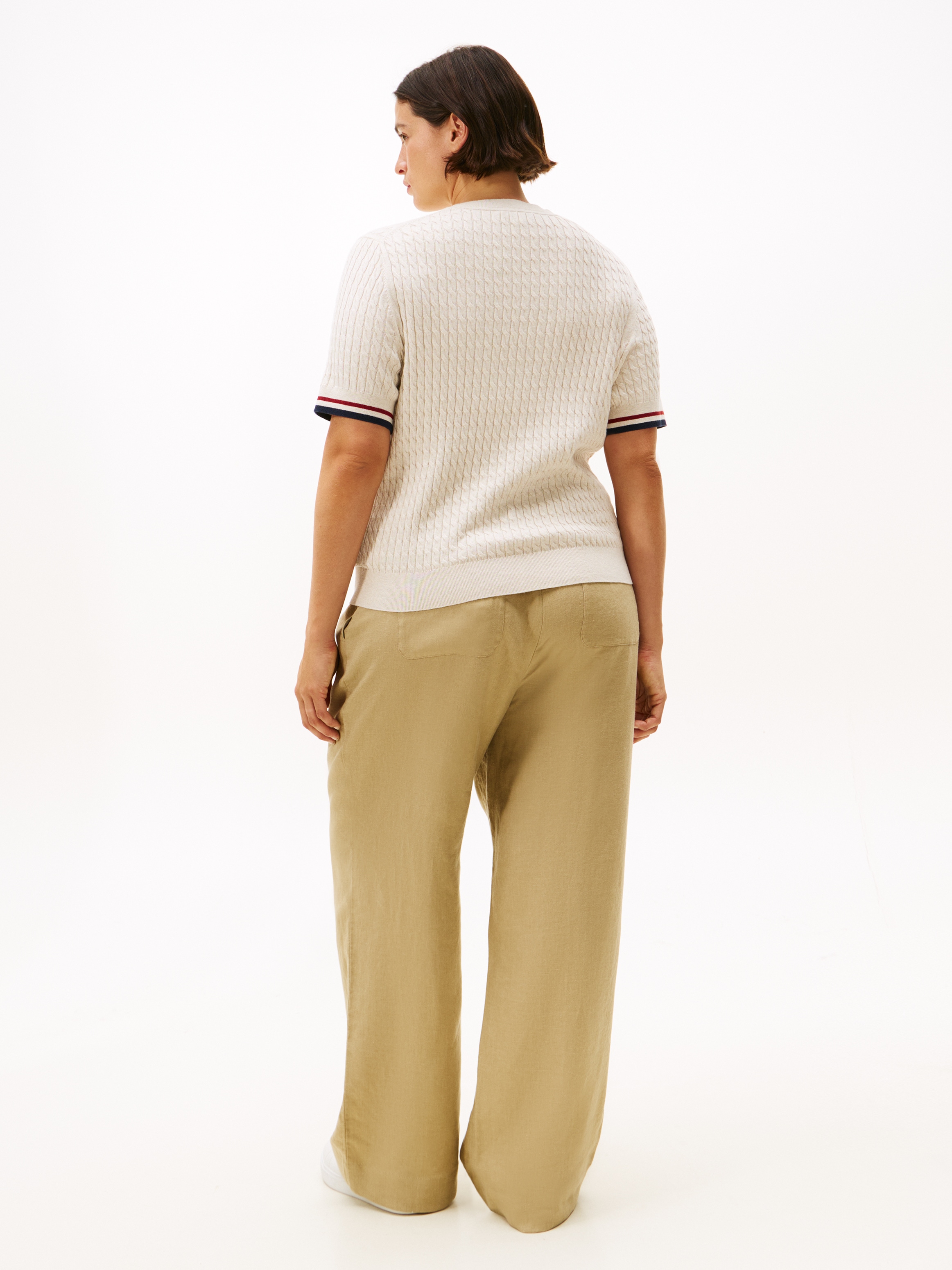 Tommy Hilfiger Curve Strickpullover »CRV CO CABLE FINE GG GPC SS SWT«, in großen Größen, mit Zopfmuster