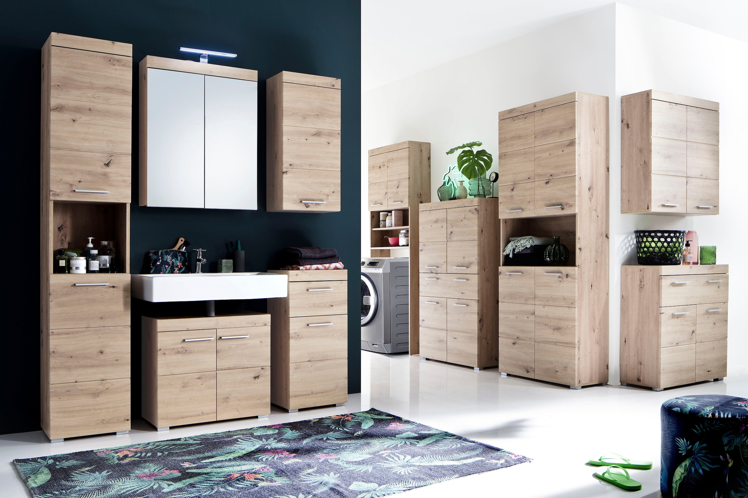 welltime Hängeschrank »Avena« Badschrank mit 1 Tür & 1 Boden - (B/T/H) 37/23/77 cm