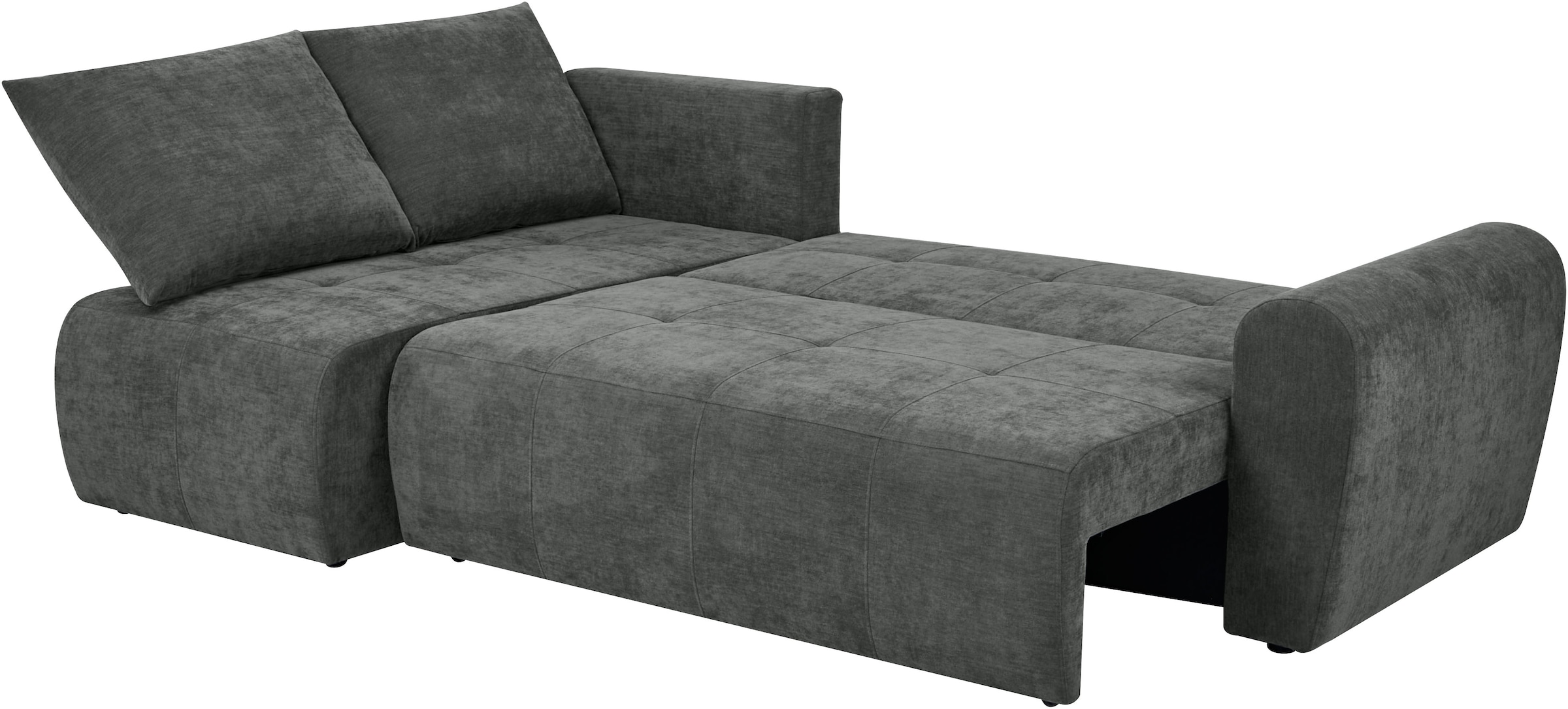 Home affaire Ecksofa »Nortrud-Chester, 241 cm, L-Form, mit Schlaffunktion u. Bettkasten« Recamiere rechts / links montierbar, Steppung, Feinstruktur-Bezug