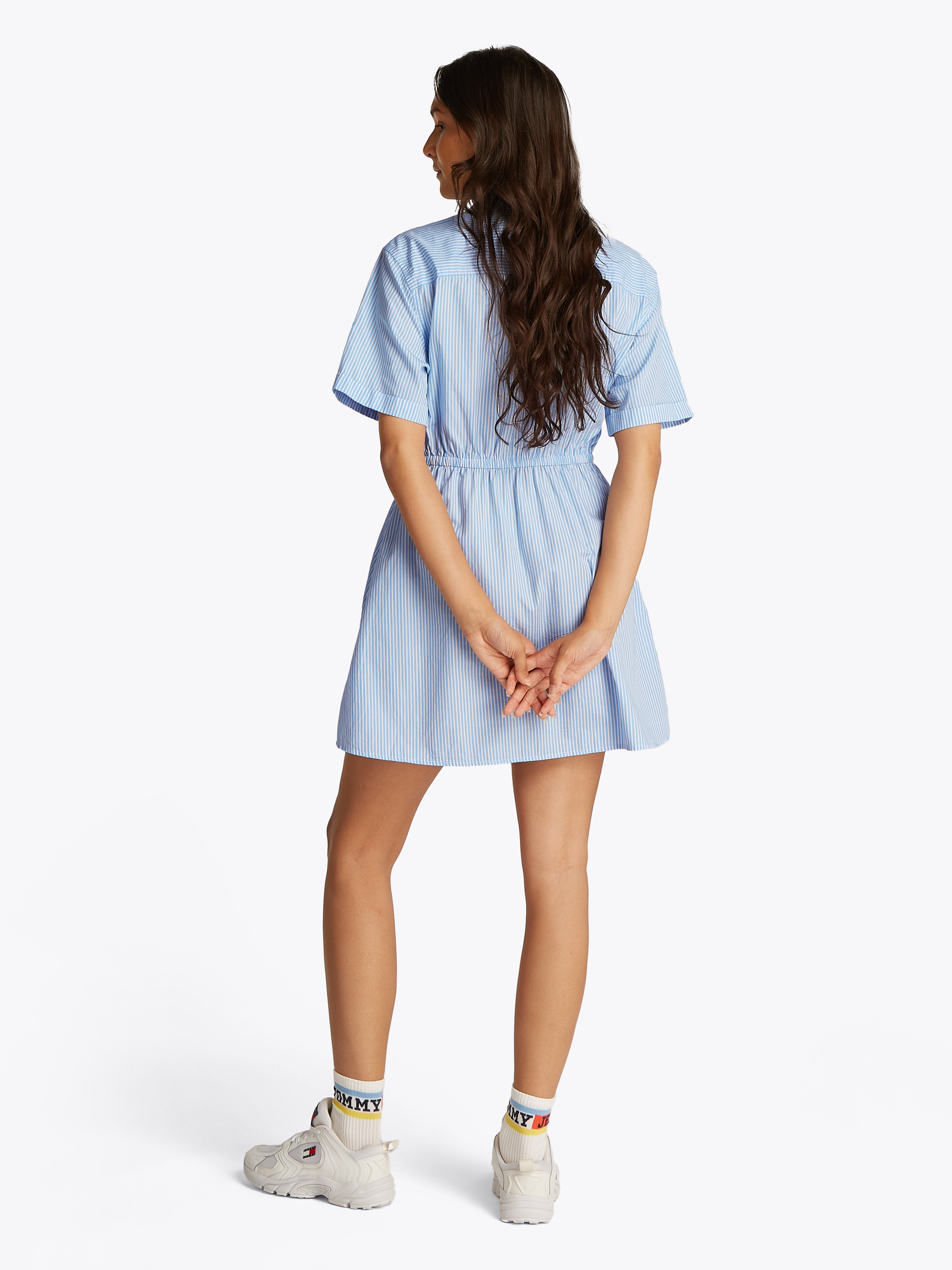 Tommy Jeans Shirtkleid »TJW MINI STRIPE SHIRT DRESS«, mit Taillen Bindeband