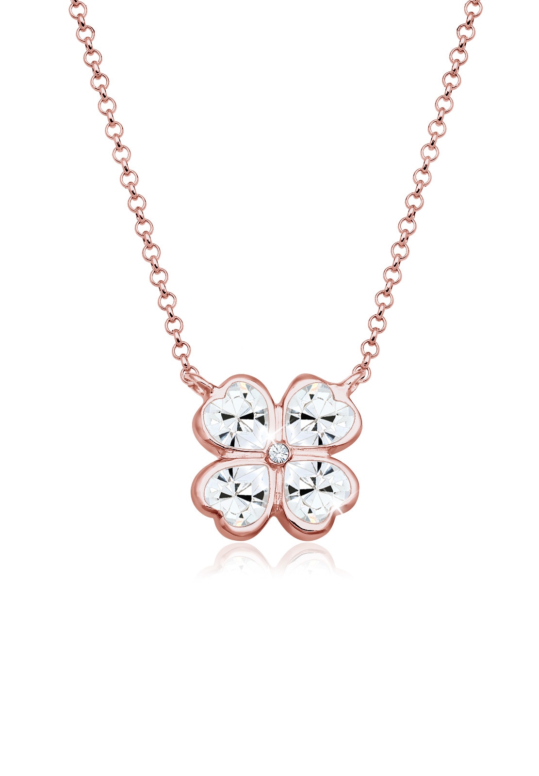 Elli Collierkettchen »Kleeblatt Kristall 925 Silber«