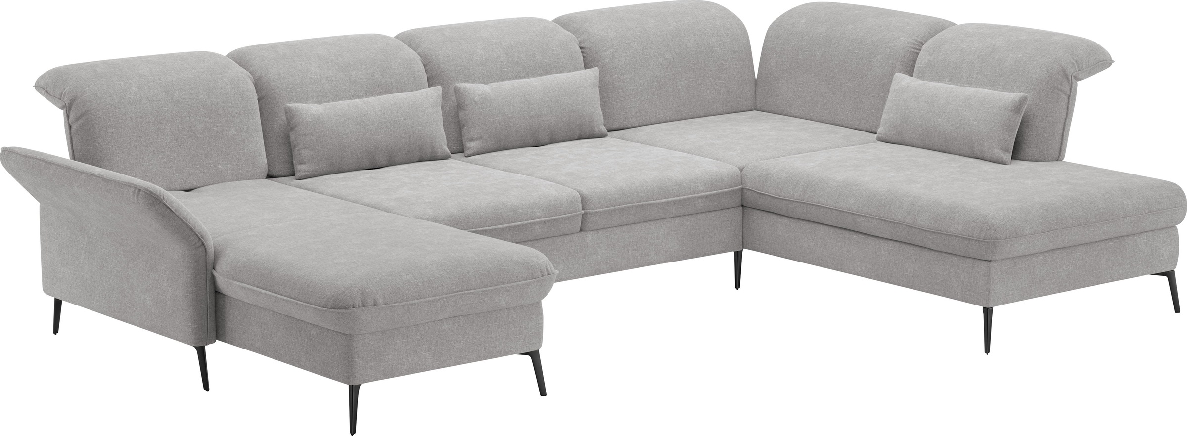 sit&more Wohnlandschaft »Emely, inkl. Sitztiefenverstellung«, wahlweise mit Bettfunktion,Bettkasten,Kopf- & Armteilverstellung
