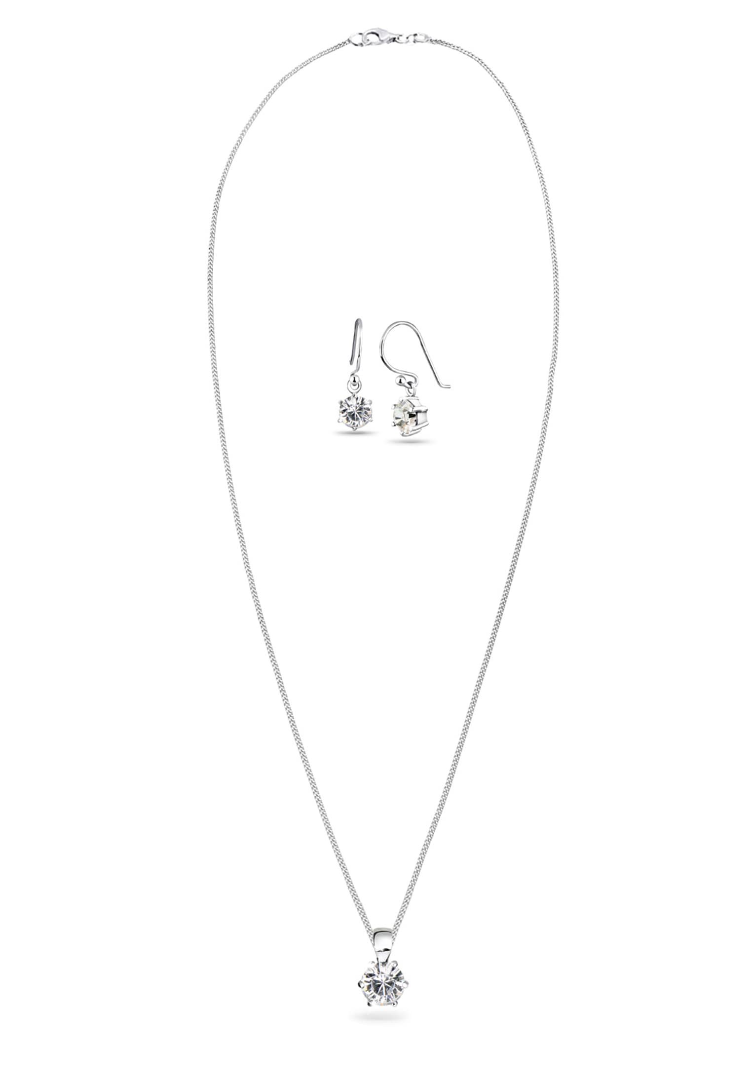 Elli Ohrring und Ketten Set »Schmuckset Weiß 925 Sterling Silber, mit Kristallen von Swarovski®«