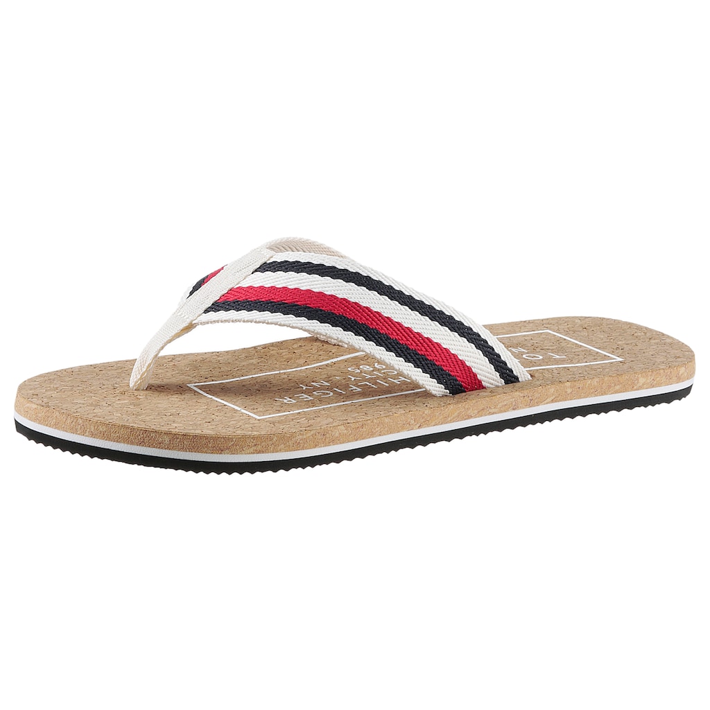 Tommy Hilfiger Zehentrenner »HILFIHER CORK BEACH SANDAL«