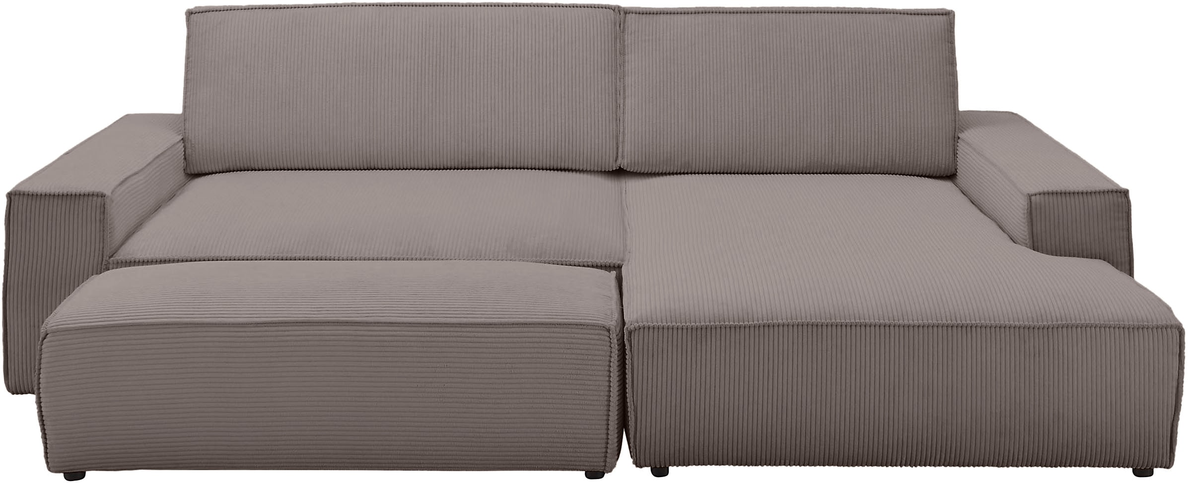 Home affaire Polsterecke »NEU: SHERWOOD XXL tief, L-Form mit Schlaffunktion, Big-Sofa mit Hocker«, (Set, 2 St.), stellbar zum Schlafsofa (Krokodilverbinder), Cord, Leinenoptik