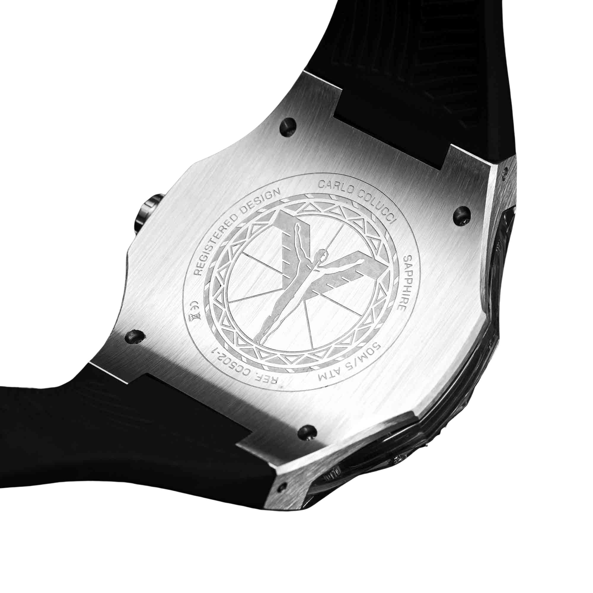 CARLO COLUCCI Quarzuhr »CC503-1« Armbanduhr, Herrenuhr, Silikonarmband, analog