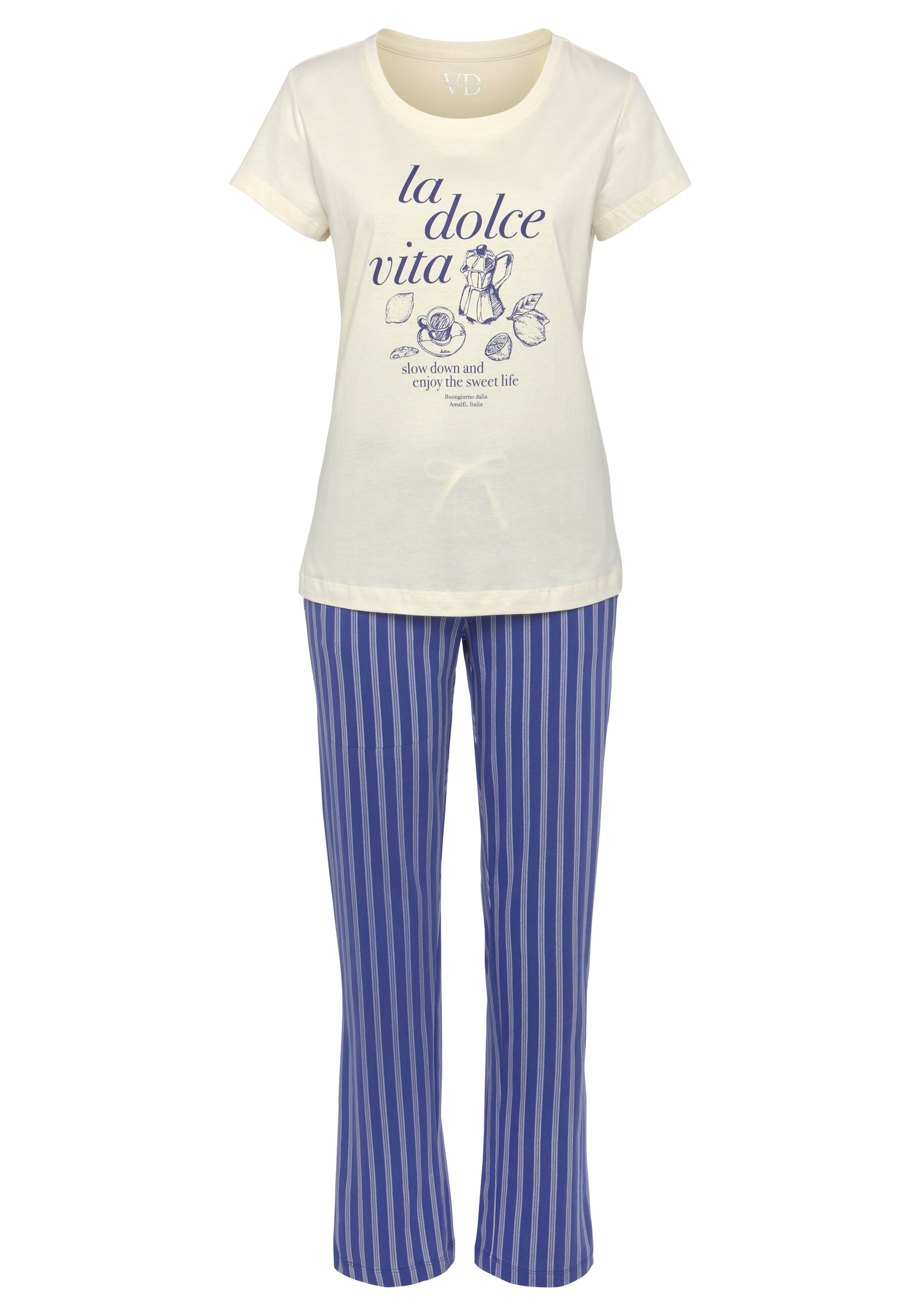 Vivance Dreams Pyjama 2-teilig, 2 tlg. mit zartem Streifenmuster