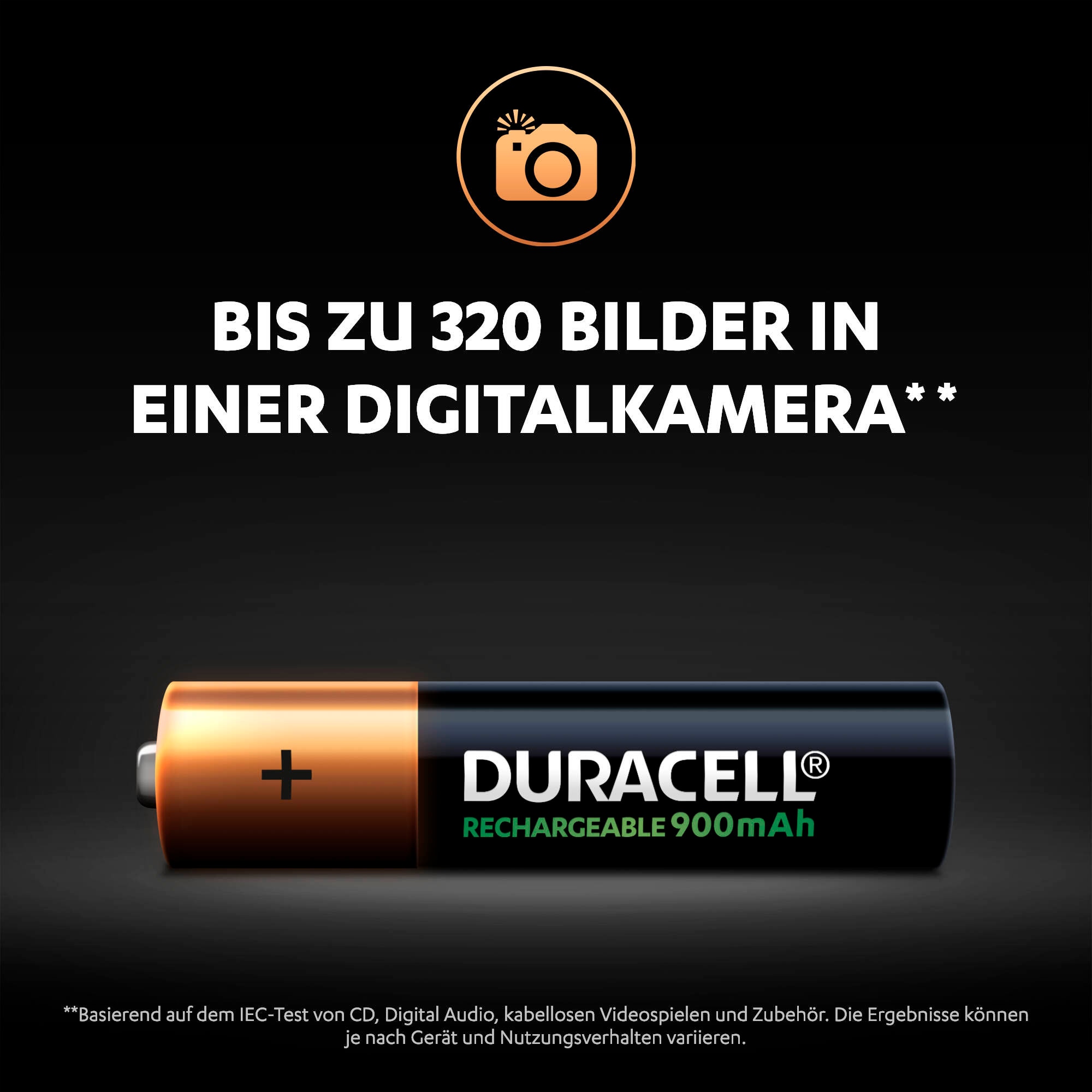 Duracell Batterie »4er Pack Rechargeable AAA 900mAh«, (Packung, 4 St.)