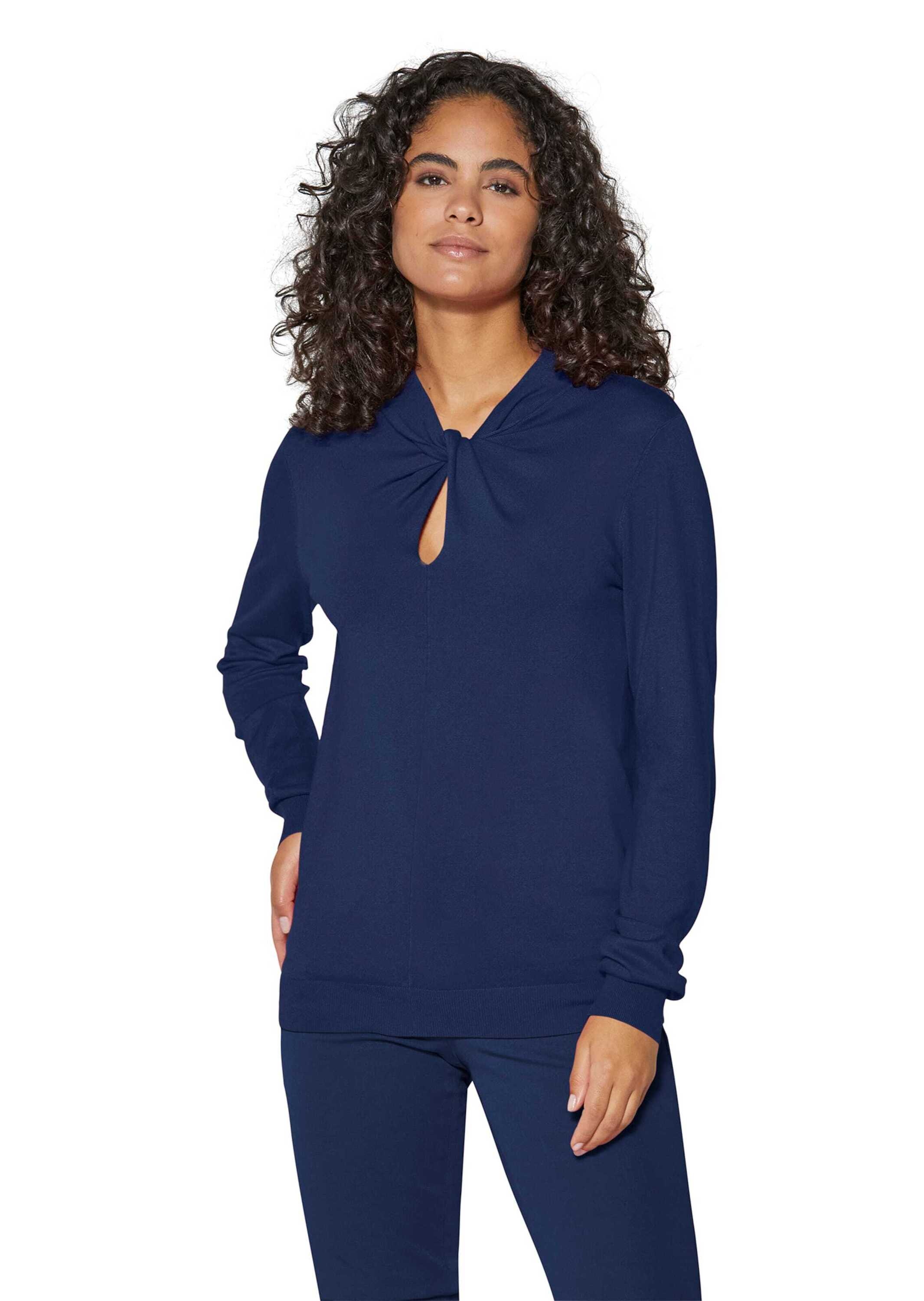MADELEINE Longpullover »Pullover Pullover mit Knoten am Stehkragen«