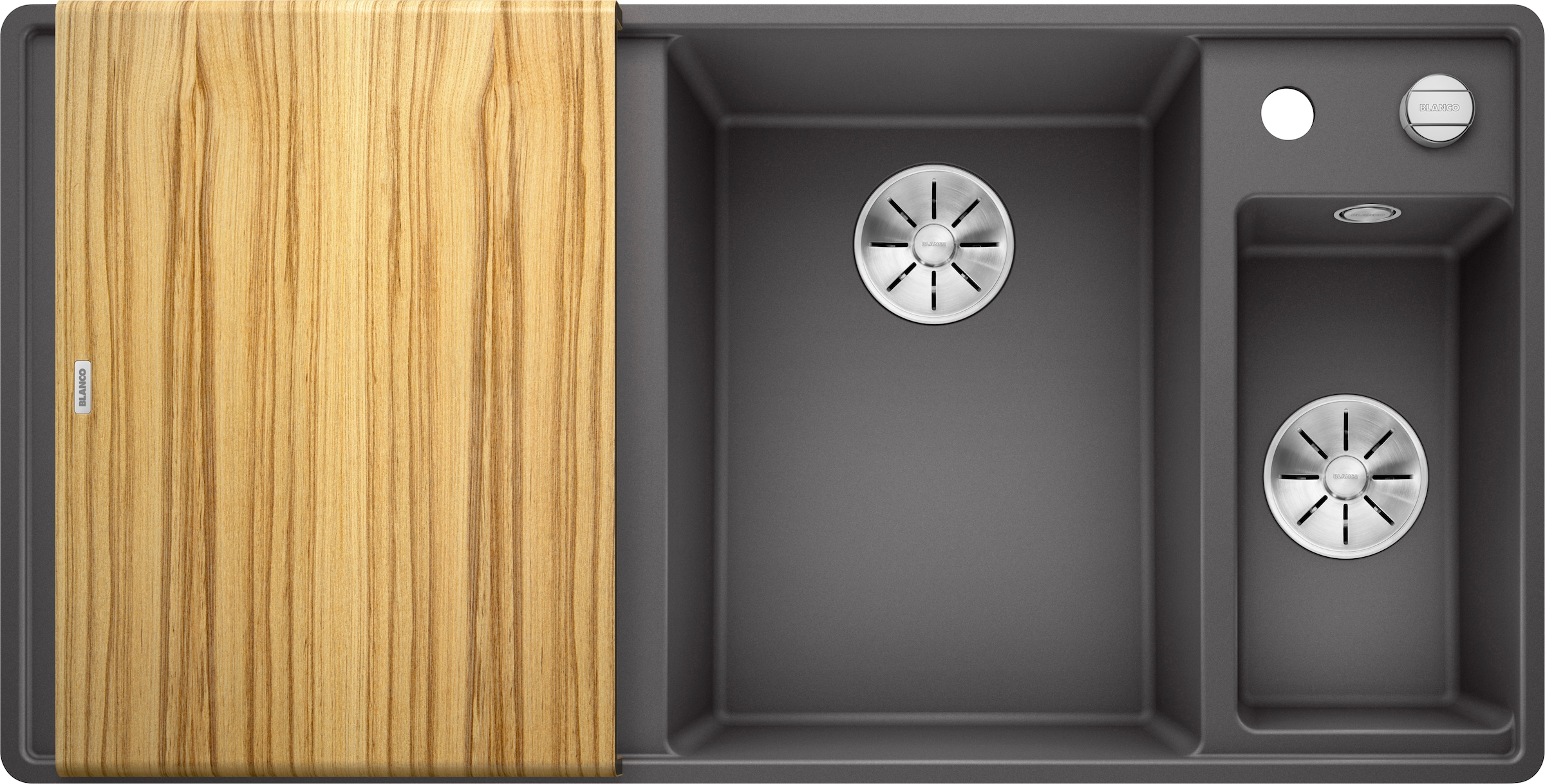 Blanco Granitspüle »AXIA III 6 S-F« 1 Stk. tlg. inklusive Esche-Compound-Brückenschneidebrett und Multifunktionsschale