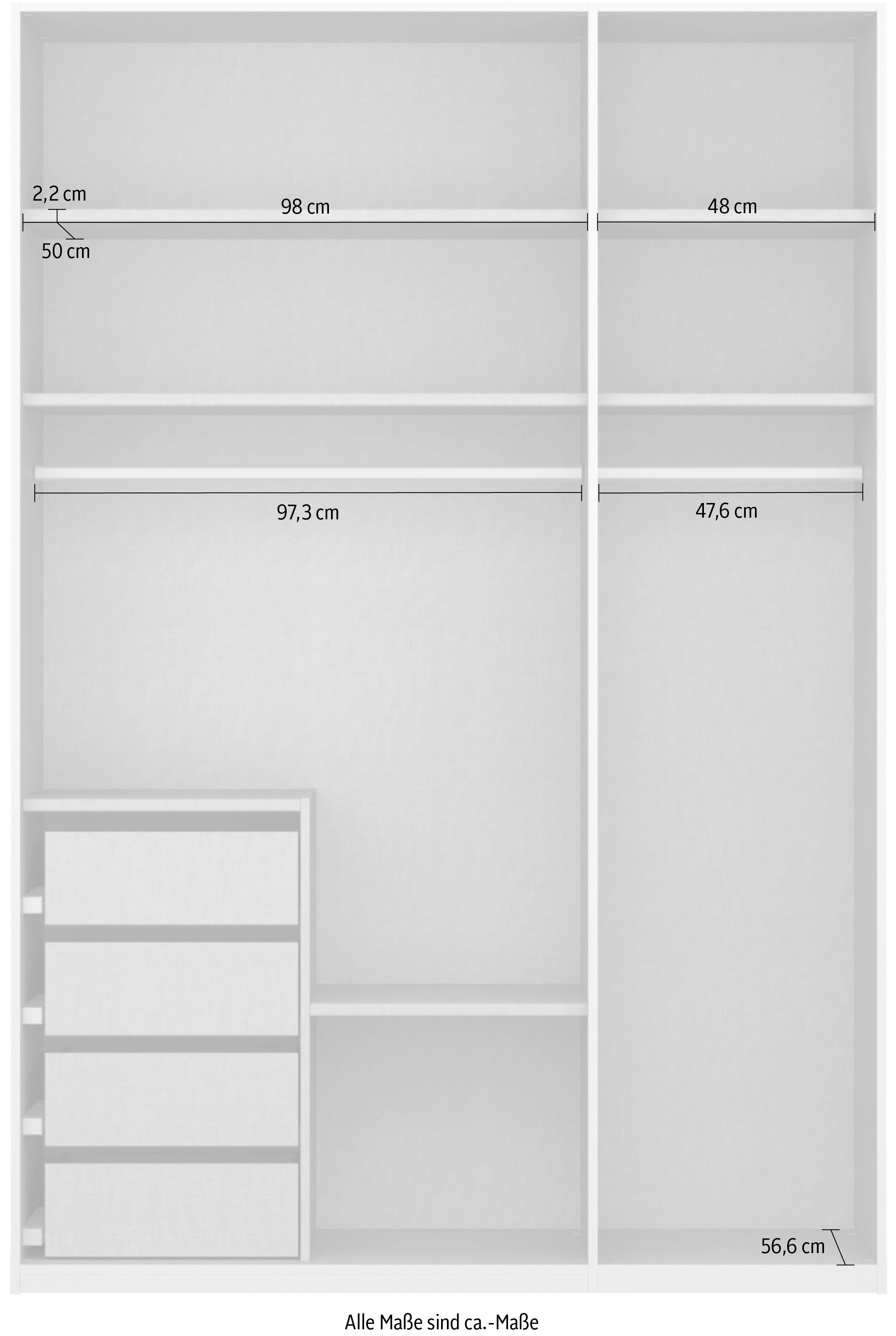 rauch Drehtürenschrank »Skat Meridian« inkl. Innenspiegel und 4 Innenschubladen