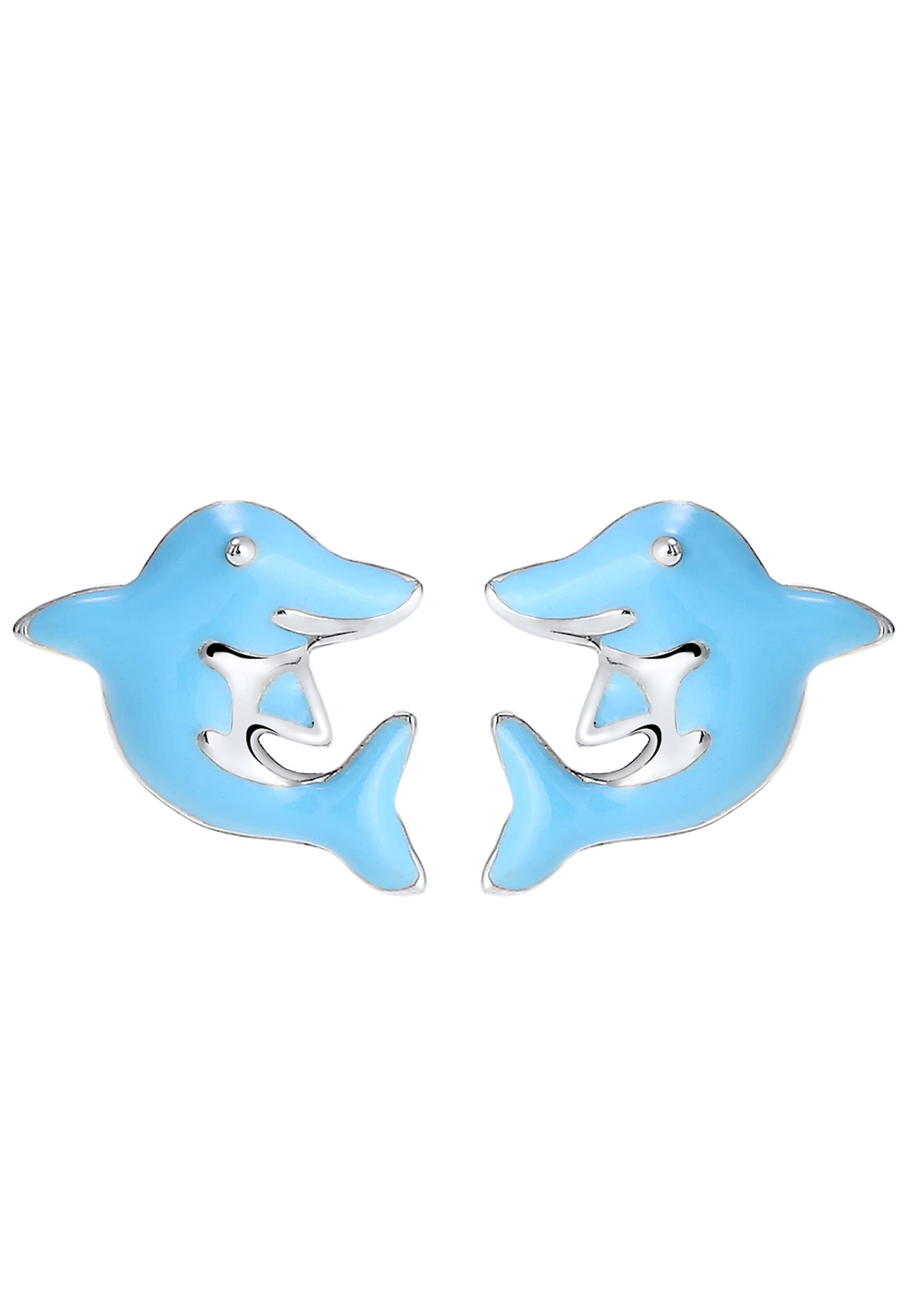 Elli Paar Ohrstecker »Ohrringe Kinder Delfin Tier Emaille 925 Sterling Silber«