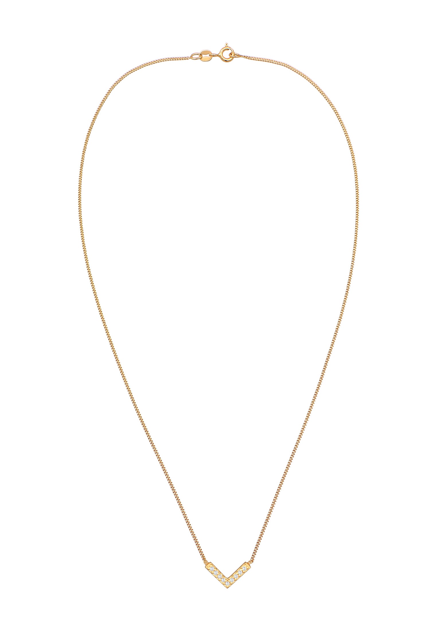 Elli Silberkette »Halskette Zirkonia V-Form Elegant 925 Silber«