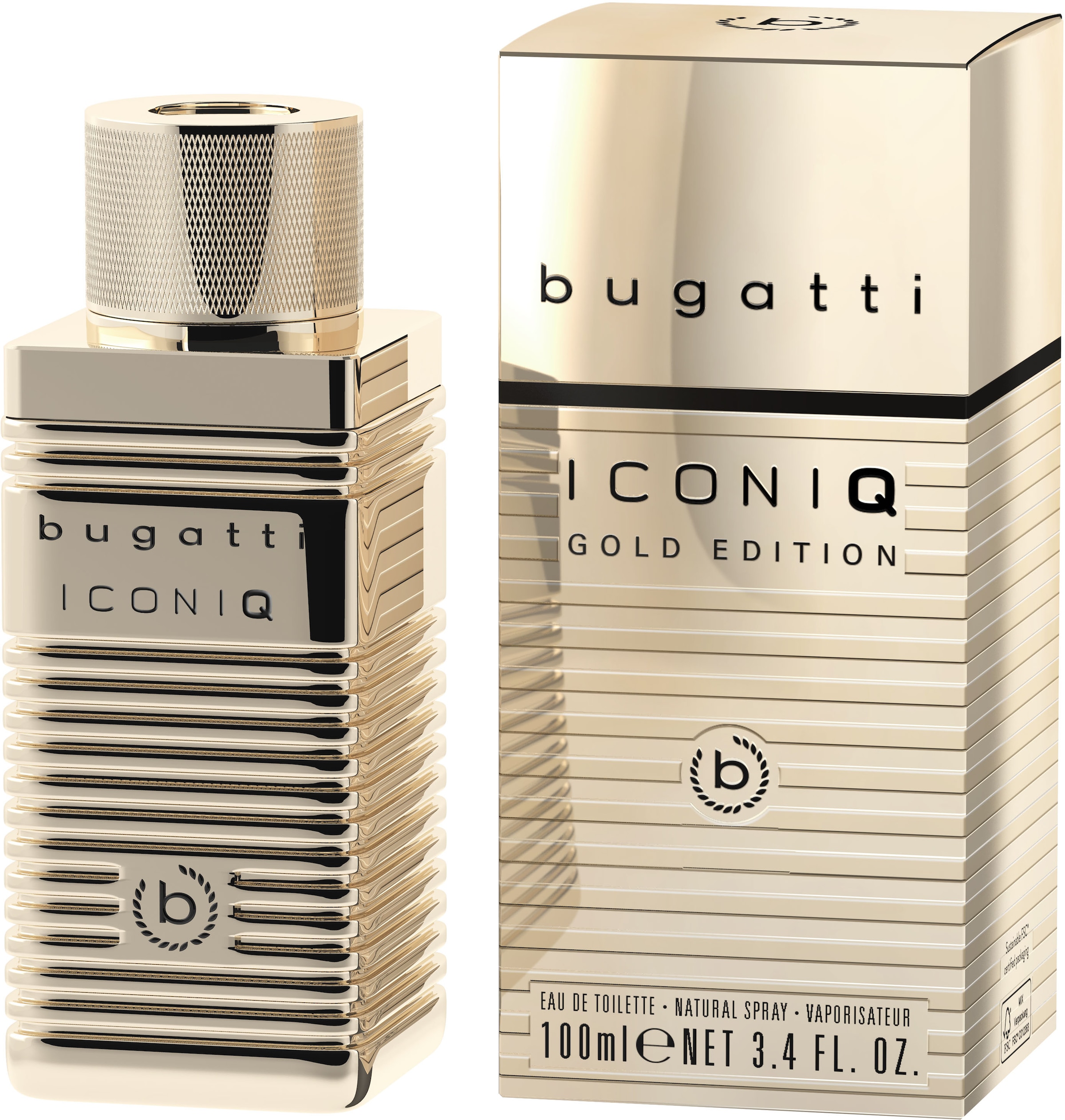 Bugatti Herren Duft-Set »ICONIQ GOLD for him GP EdT 100ml + 200 ml SG«