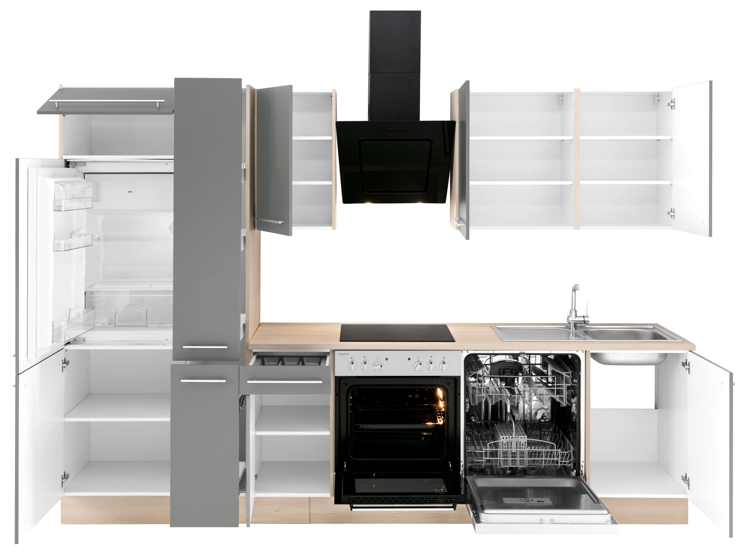 OPTIFIT Küchenzeile »Bern«, mit 300 E-Geräten, cm, im Shop mit Füßen höhenverstellbaren Online OTTO Breite