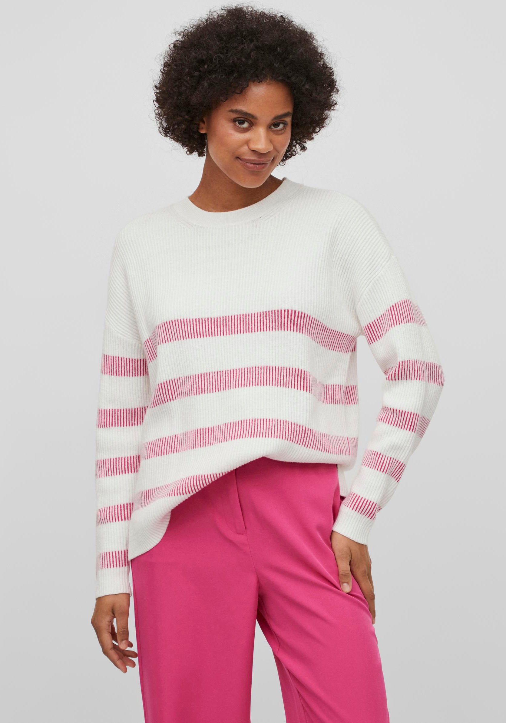 Vila Rundhalspullover »VIRIL STRIPE L/S KNIT TOP - NOOS«