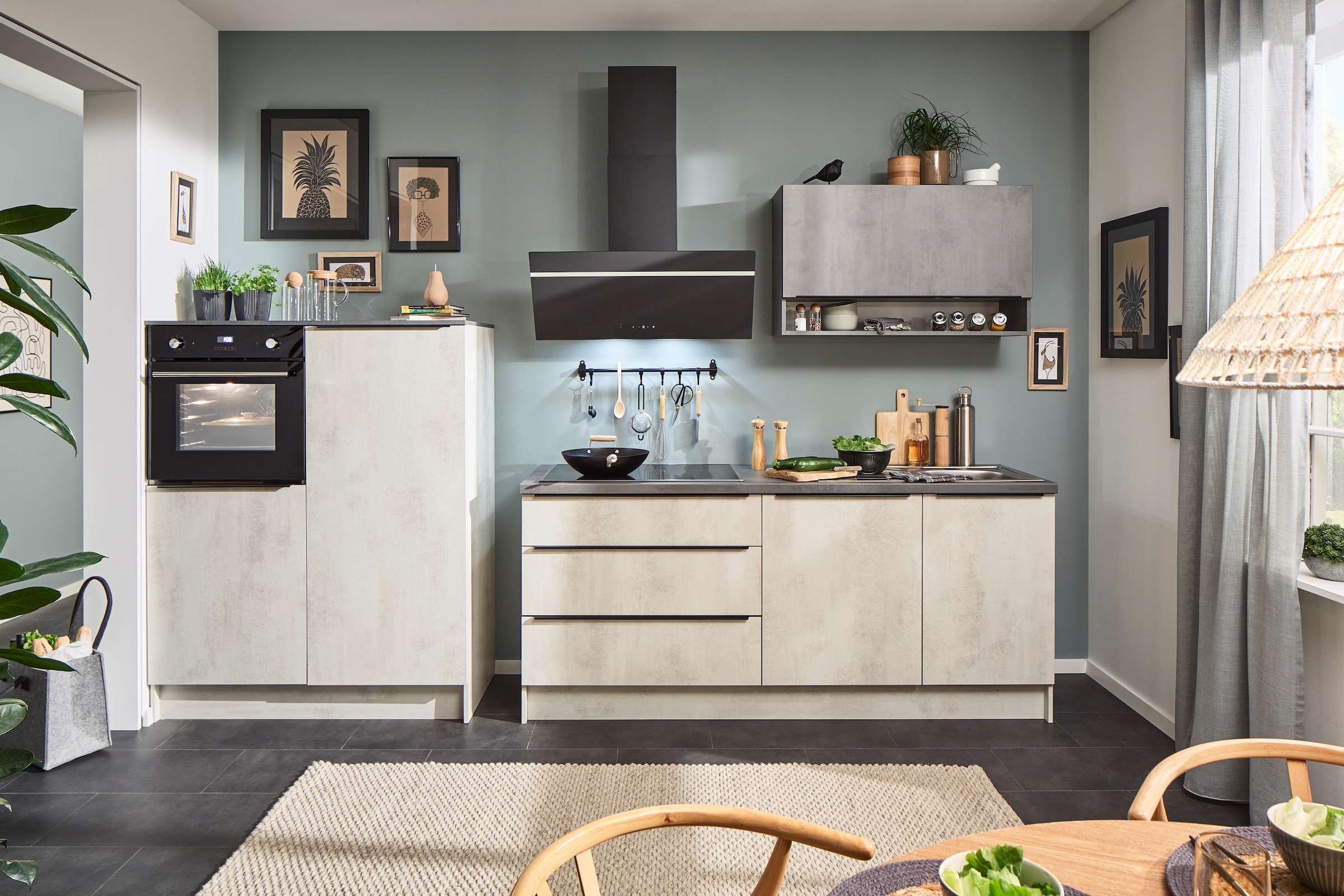 BASIC by Balculina Küchenzeile »Boston«, Breite 200 + 123 cm, wahlweise mit E-Geräten