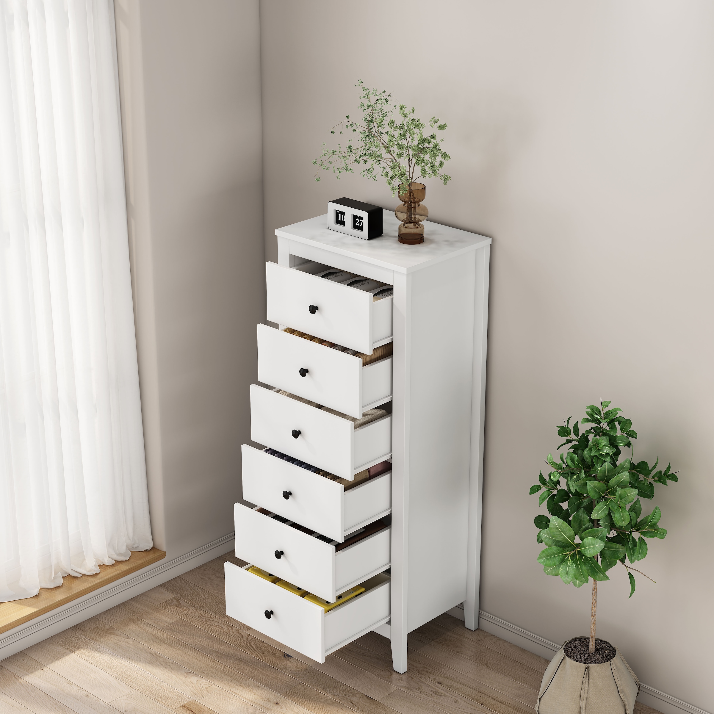 OTTO home Kombikommode »Borkum Sideboard Anrichte mit 6 Schubladen Landhaus weiß Bestseller« hochwertige Griffe aus Metall,  Kommode Schrank Wäscheschrank mit 6 Schubladen