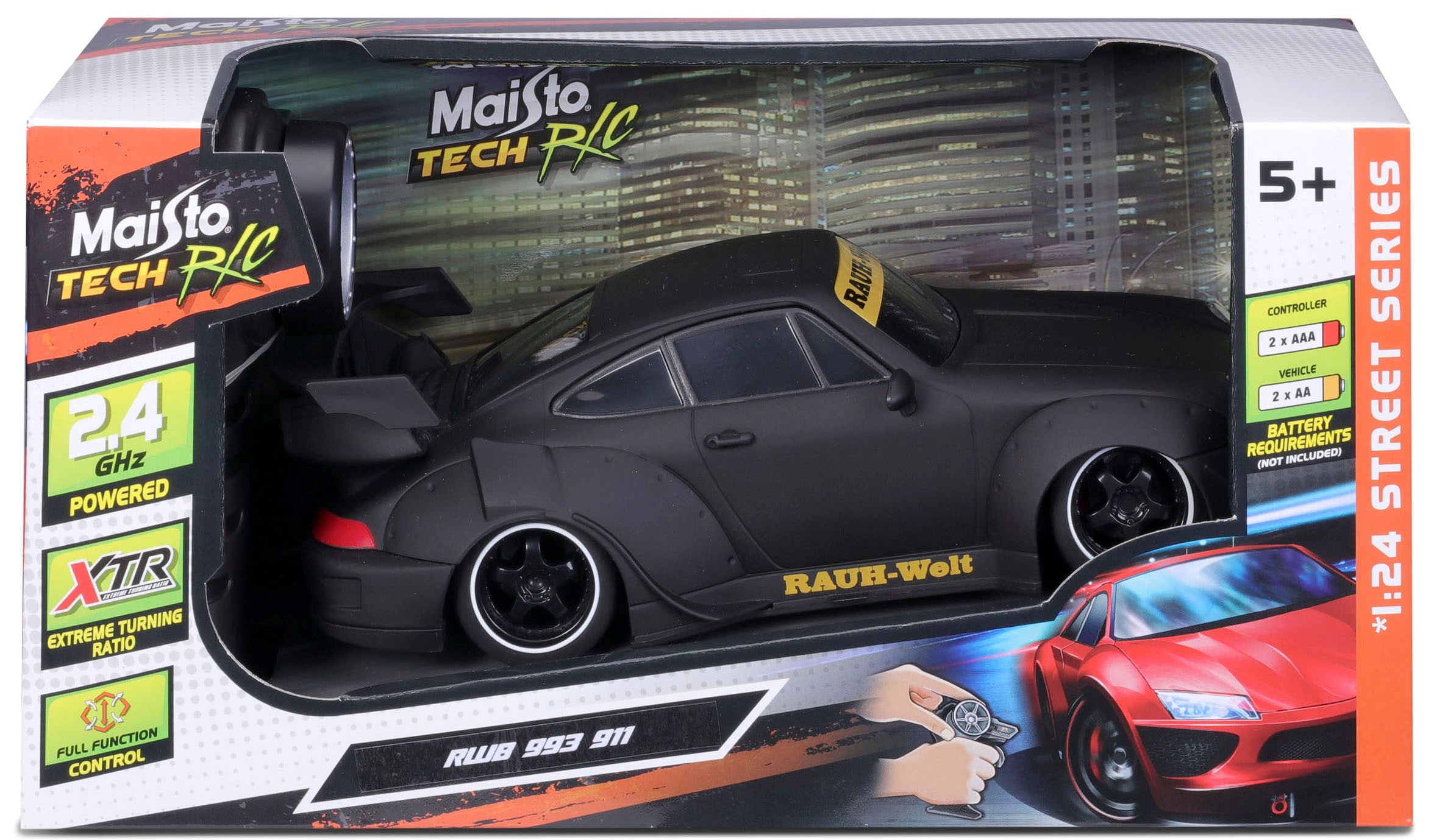 Maisto Tech RC-Auto »Porsche 993 RWB 2,4 GHz, mattschwarz«