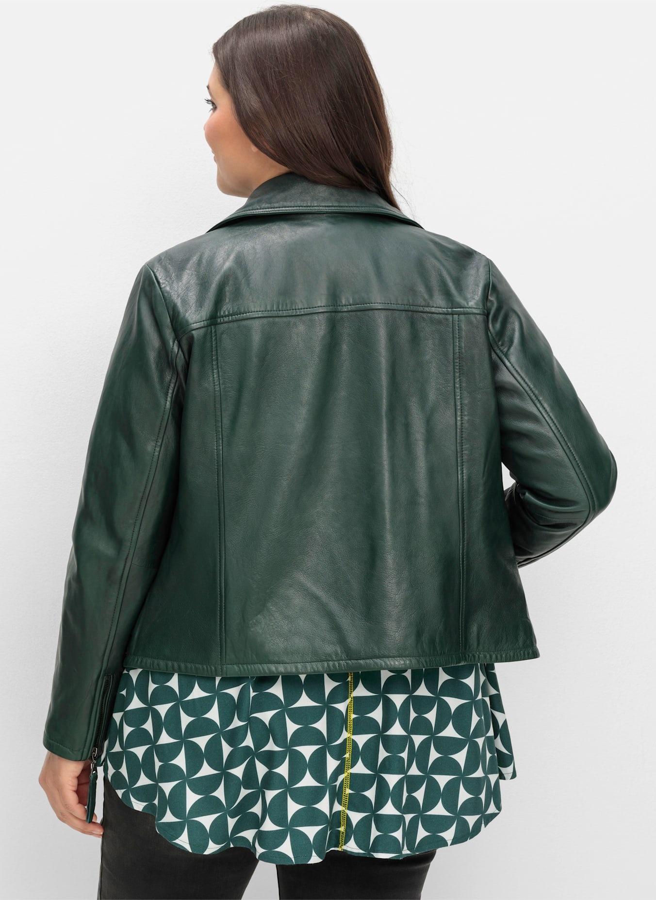 Sheego Lederjacke, ohne Kapuze
