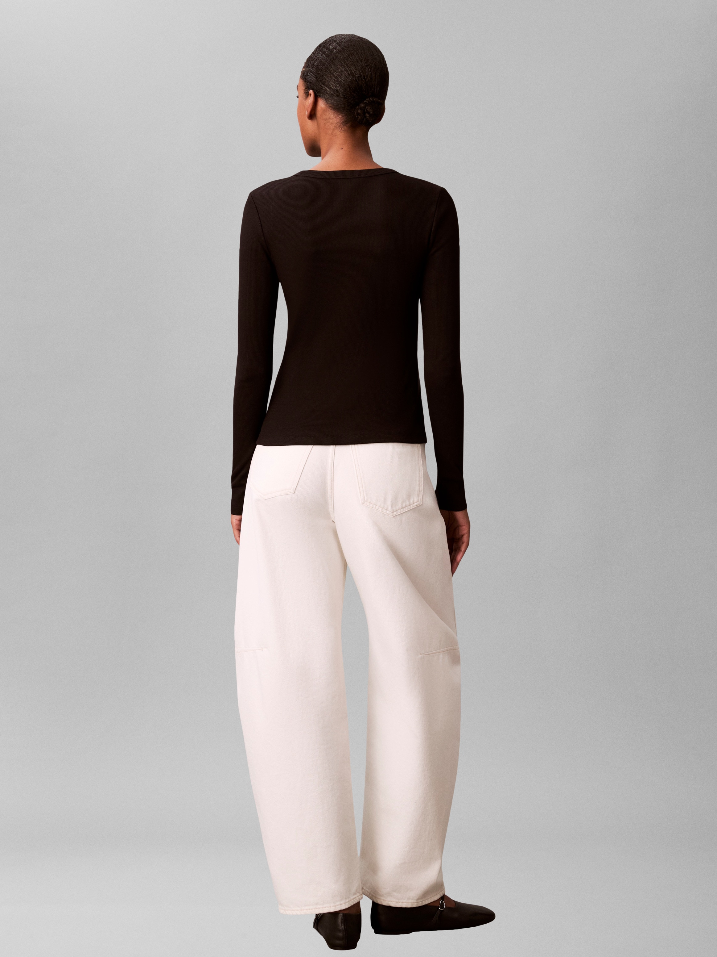 Calvin Klein Jeans Shirttop Figurbetonte Passform mit Rundhalsausschnitt