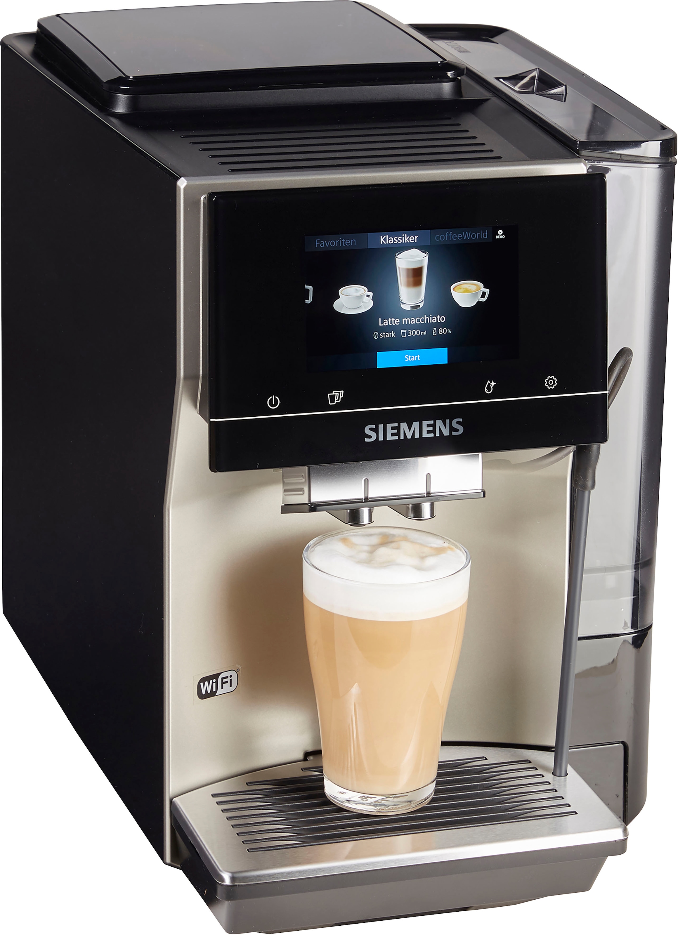 SIEMENS Kaffeevollautomat »EQ.700 Inox silber metallic TP705D47«, Full-Touch -Display, bis 10 Profile speicherbar, Milchsystem-Reinigung bestellen bei  OTTO