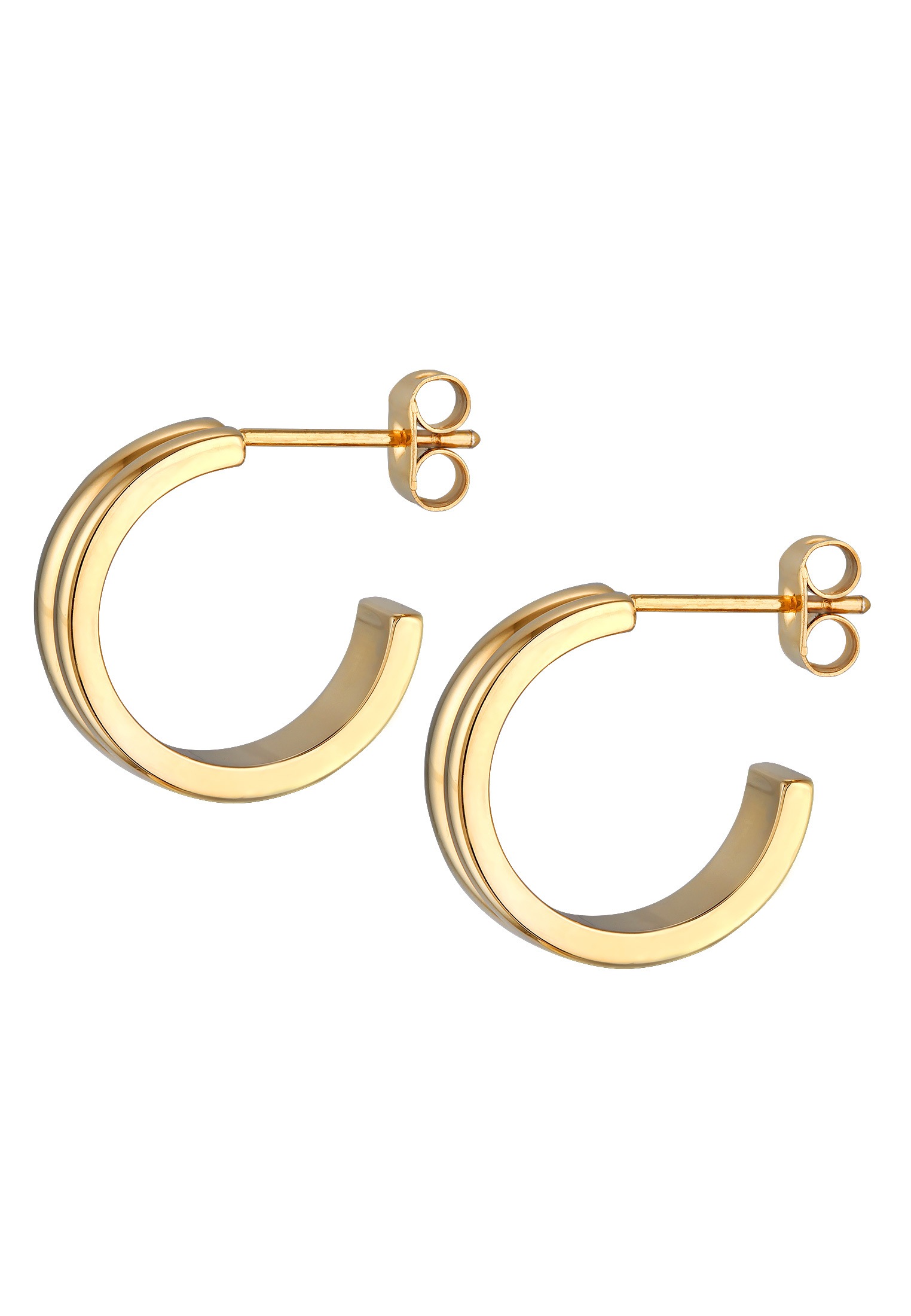 Elli Paar Ohrstecker »Ohrringe Creolen Stecker Rillen Design Modern Goldfarben«