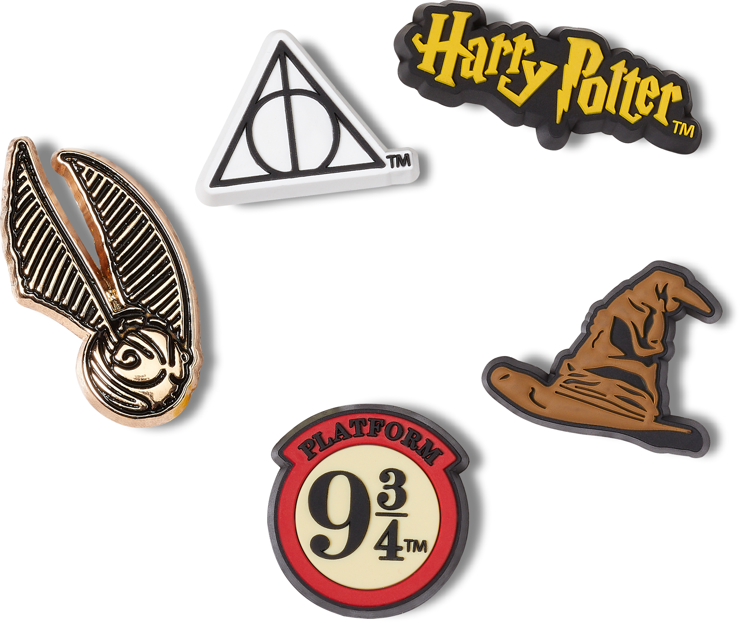 Crocs Schuhanstecker »Jibbitz™ Harry Potter Symbol« Set, Kein Spielzeug. Nicht für Kinder unter 3 Jahren geeignet, 5 Harry Potter Anstecker, Charm, Anstecker für Crocs Schuhe