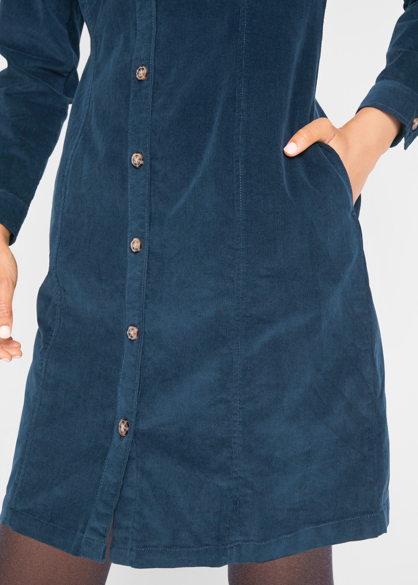 bonprix Hemdblusenkleid Brusttaschen mit Brusttasche und Eingrifftaschen