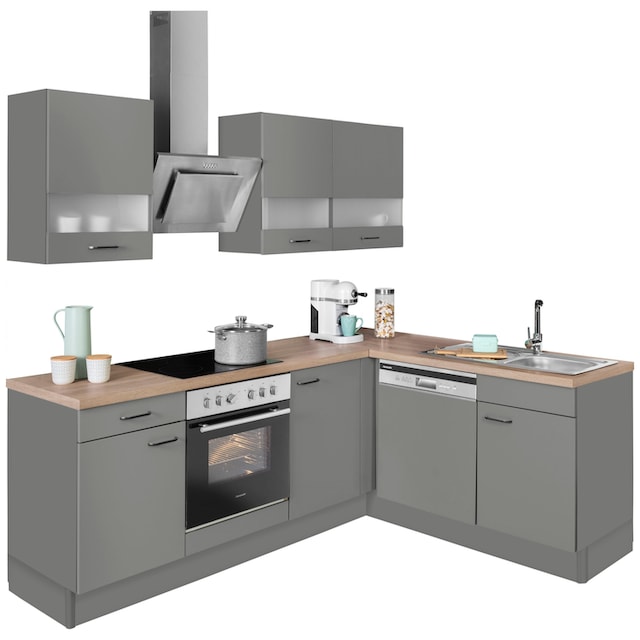 OPTIFIT Winkelküche »Elga«, Premium-Küche, Soft-Close-Funktion, Vollauszug,  Stellbreite 225x175cm online bei OTTO