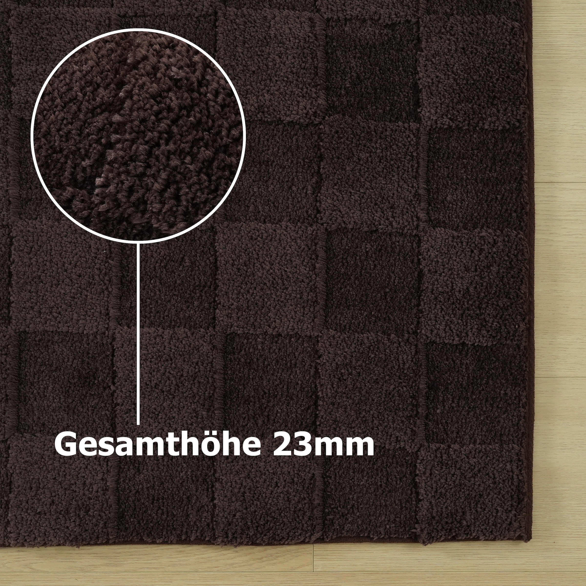 LeGer Home by Lena Gercke Teppich »Esmé, Hochflor-Teppiche, weich, Boho« rechteckig 23 mm Höhe Hoch-Tief-Struktur, Uni, Kästchen, Wohnzimmer, Schlafzimmer, Esszimmer