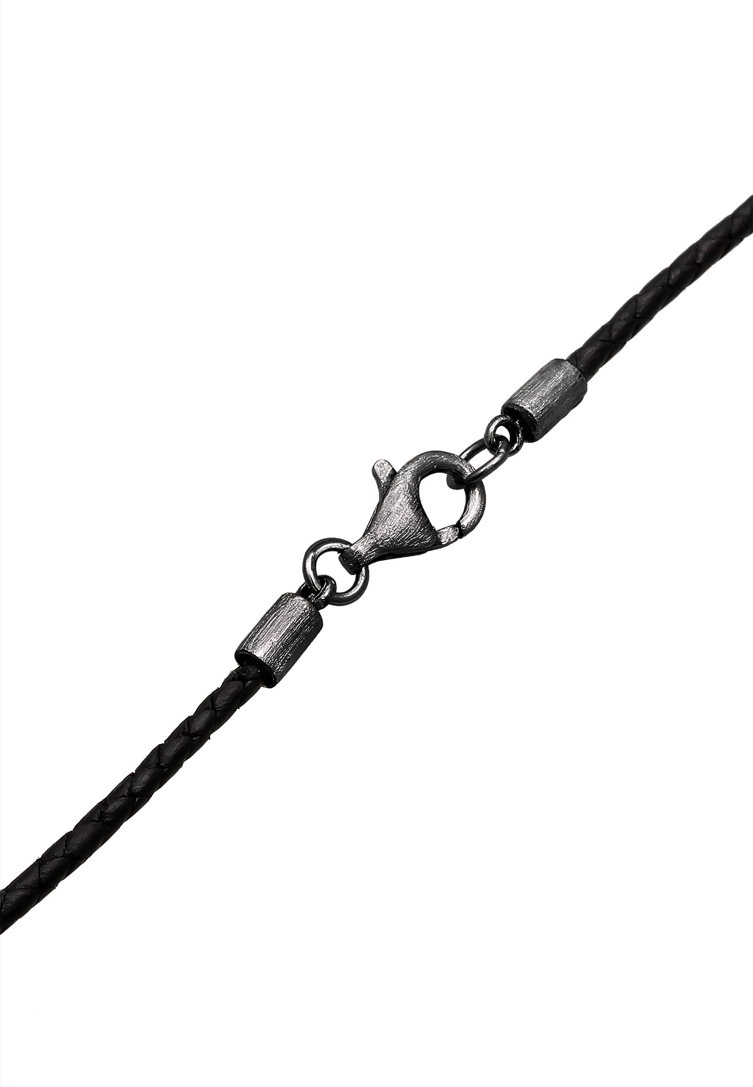 Kuzzoi Kette mit Anhänger »Halskette Herren Leder Stierkopf Bulle 925 Silber«