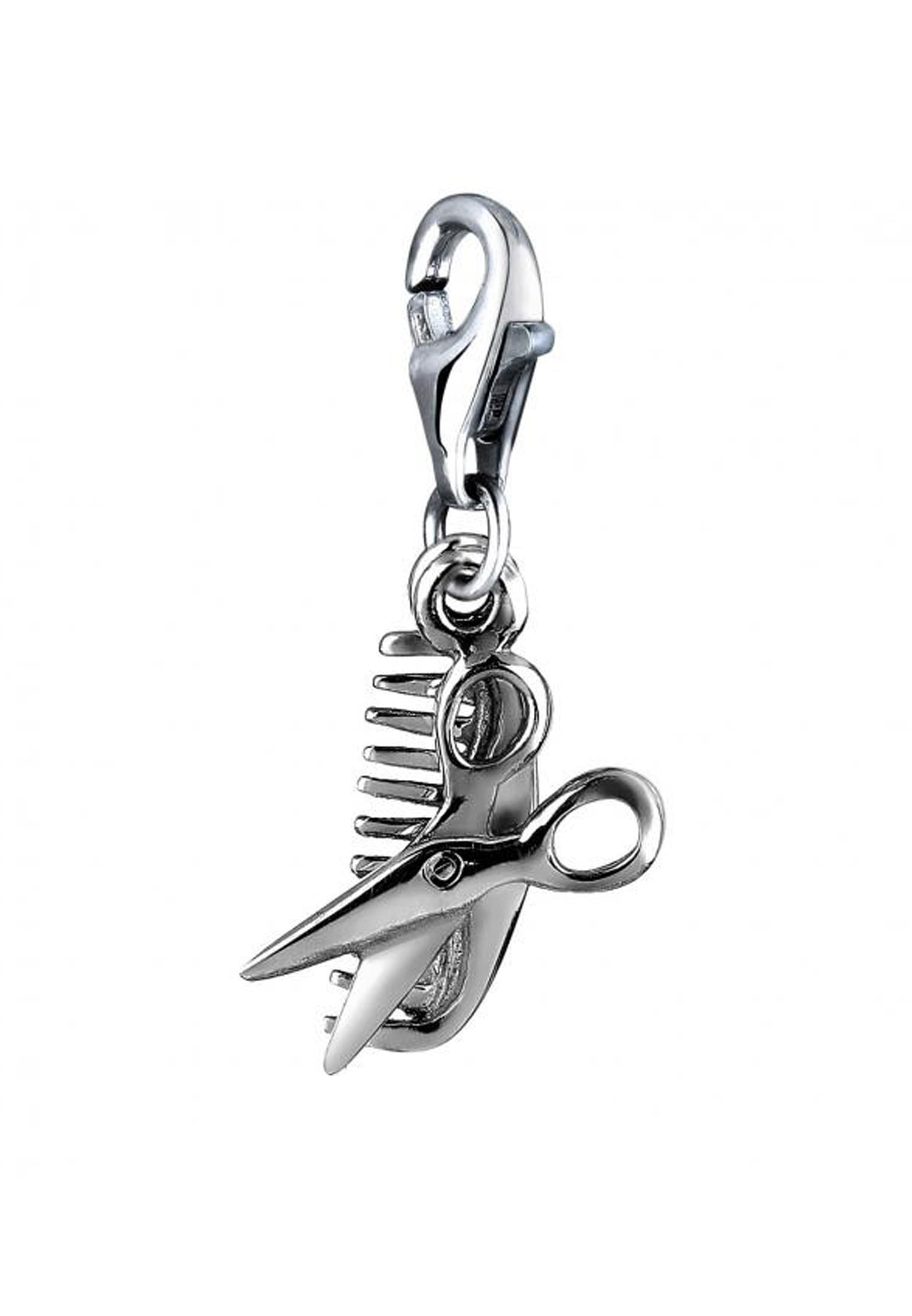 Nenalina Charm Medaillon »Charm Anhänger Schere Kamm Symbol Friseur 925 Silber«