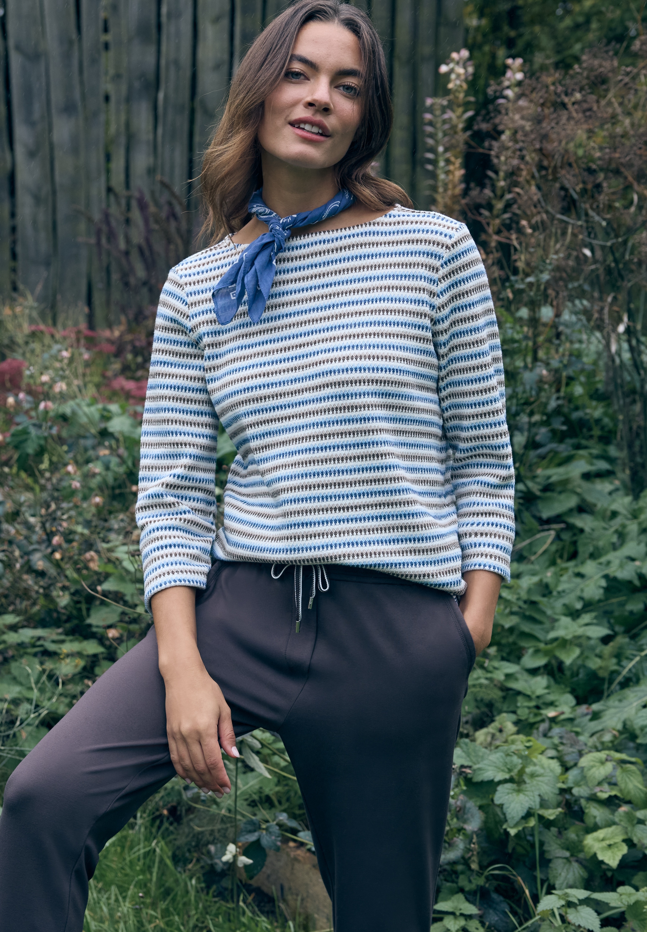 Cecil 3/4 Arm-Pullover mit Multicolor-Streifen