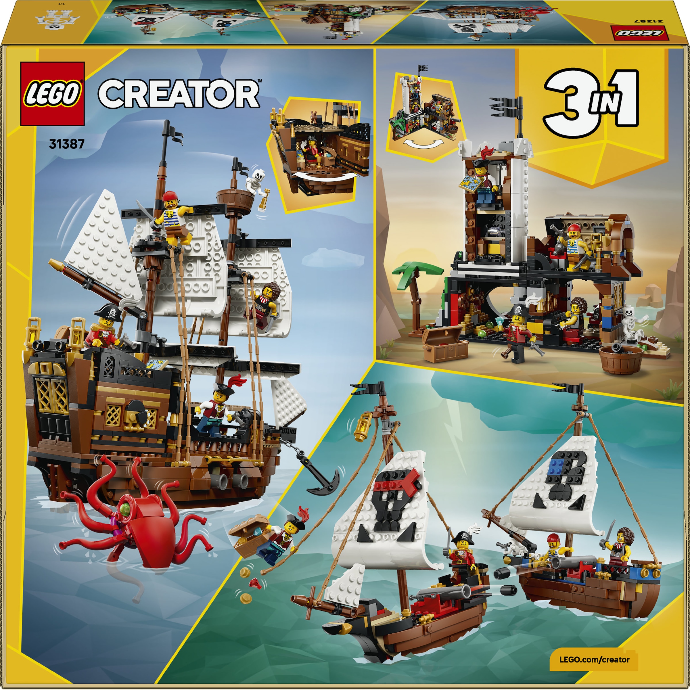 LEGO® Konstruktionsspielsteine »Legendäres Piratenschiff (31387), LEGO Creator« Made in Europe