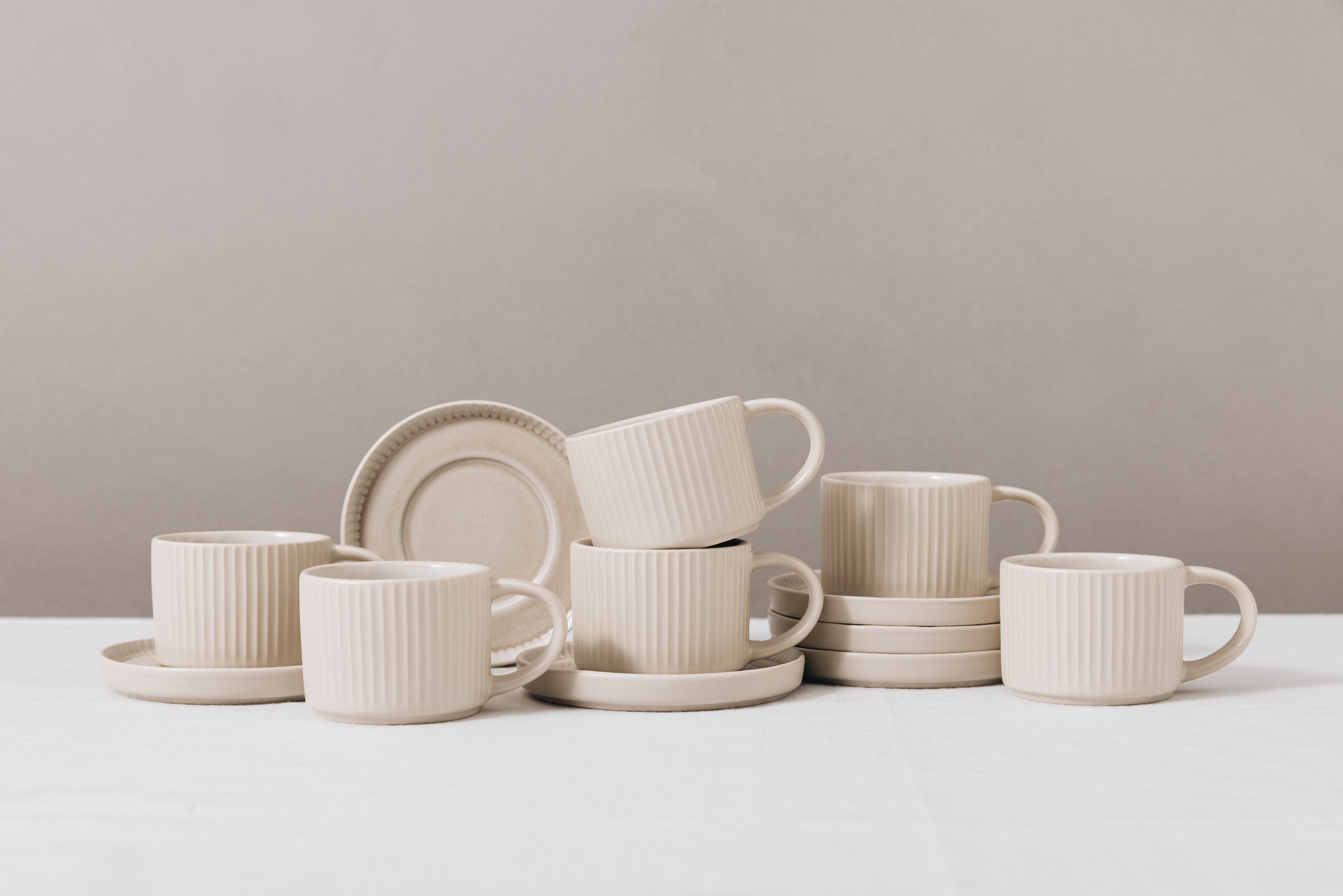 OTTO home Espressotasse »Ylvii, 12er Set, bestehend aus 6 Tassen + 6 Untertassen« für 6 Personen, spülmaschinenfest und mikrowellengeeignet, 90 ml