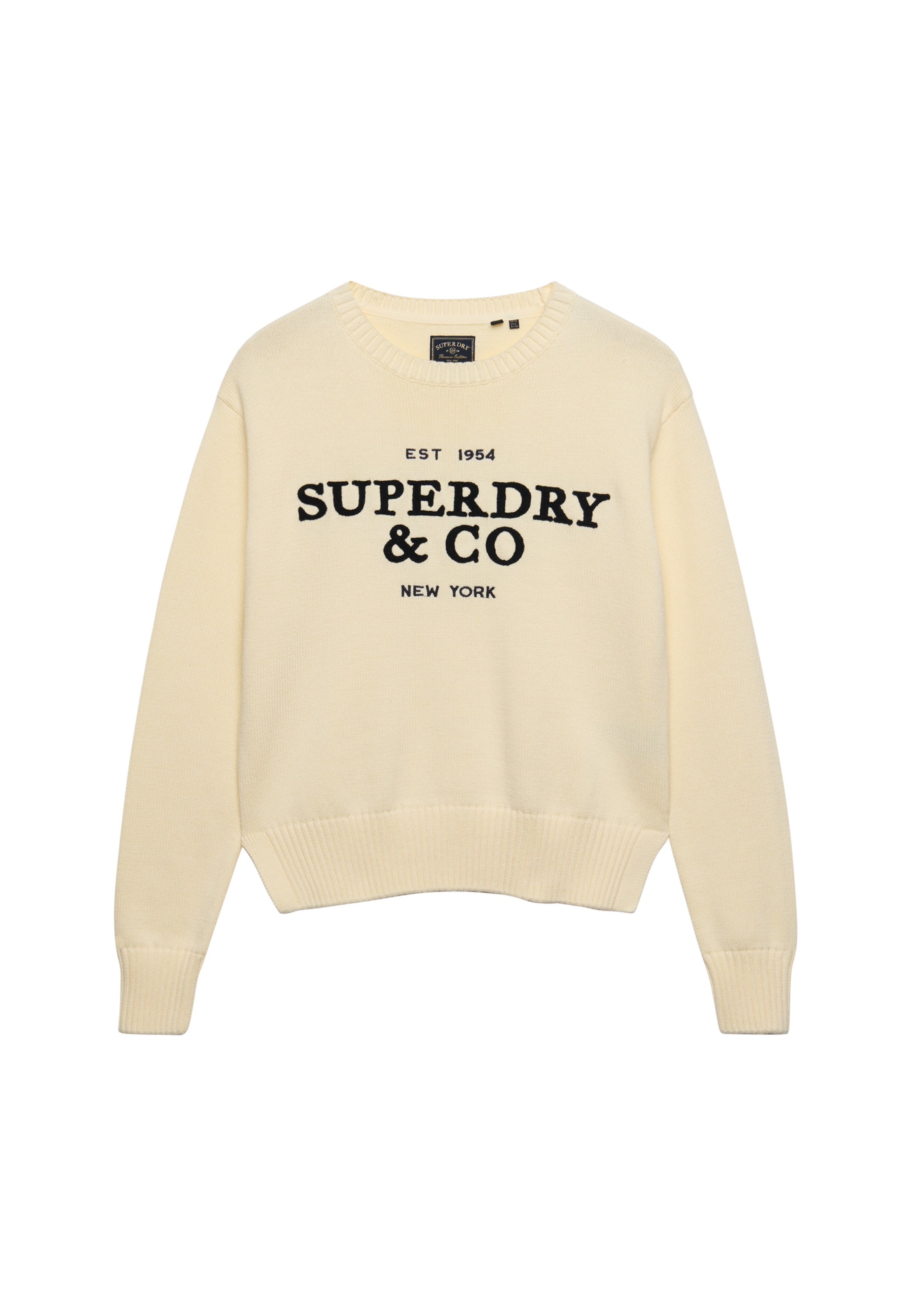 Superdry Strickpullover »HERITAGE GRAPHIC JUMPER« Baumwolle, mit hochwertiger Stickerei