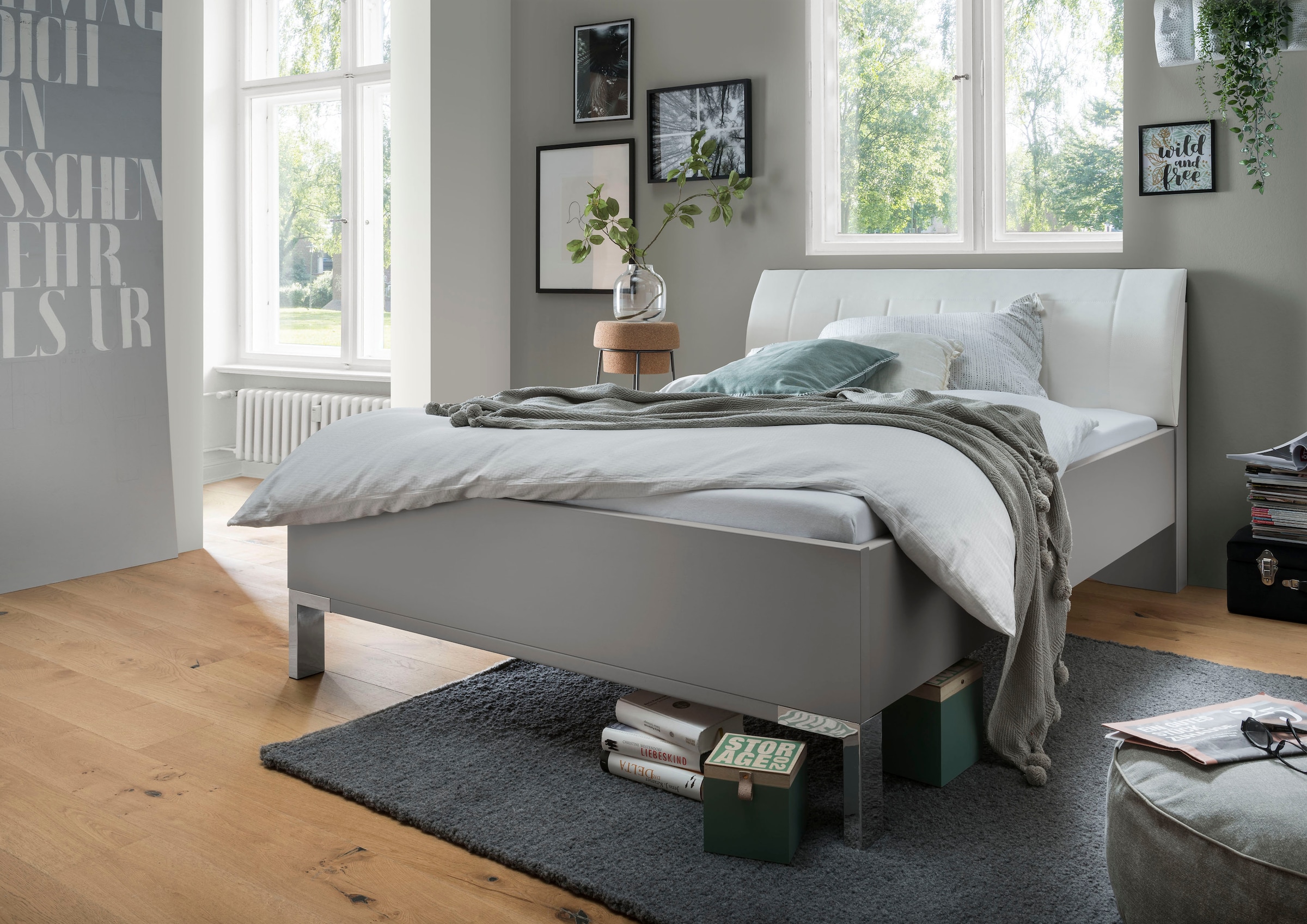 WIEMANN Futonbett »Monaco, Bettgestell, Bettrahmen, komfortables Polsterkopfteil« 4-fache Liegehöhenverstellung, MADE IN GERMANY,  Polsterkopfteil aus Kunstleder, verschiedene Größen, in Komforthöhe