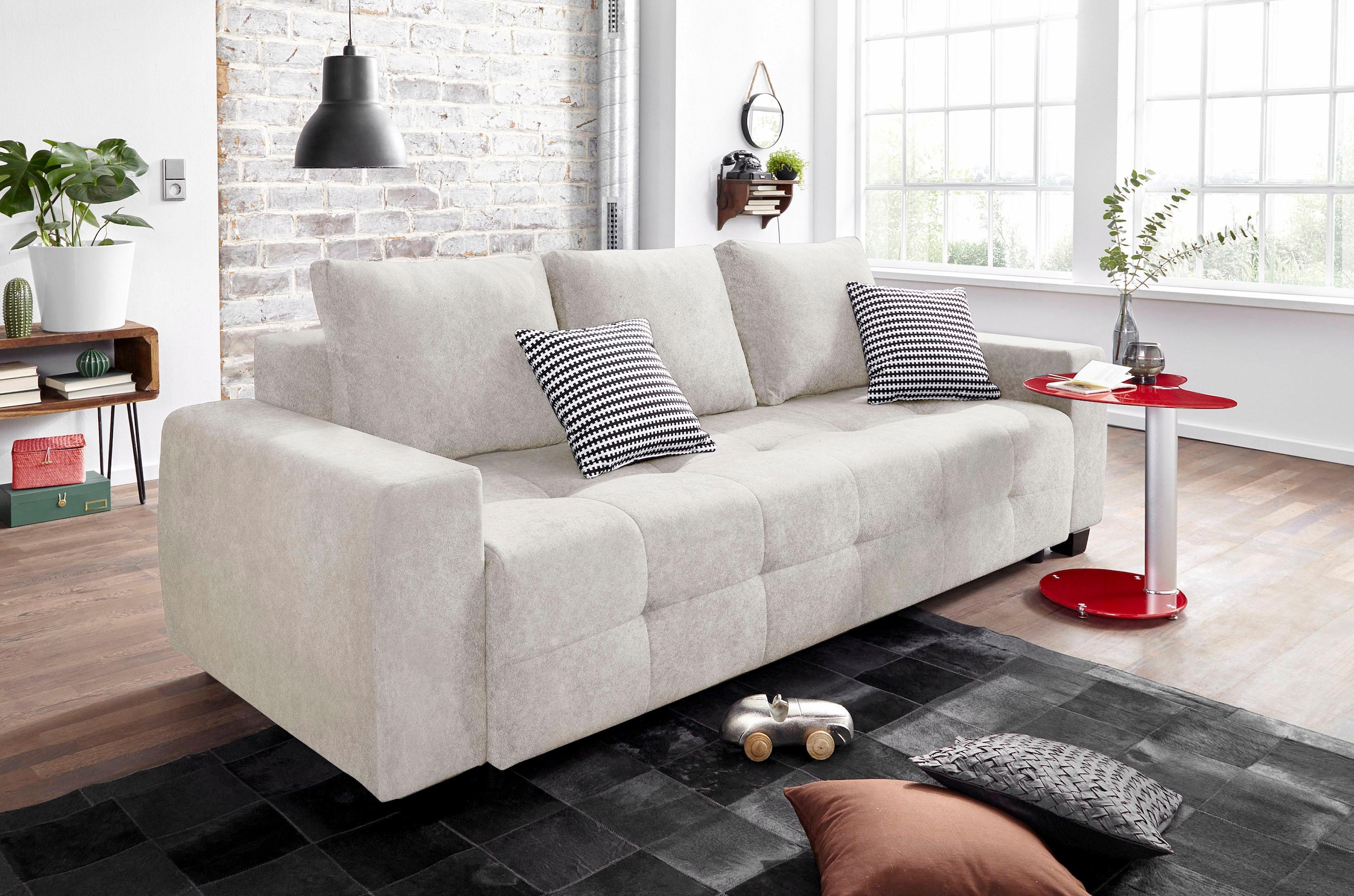 ell + ell Schlafsofa »Enny«, Liegefläche Breite 80 cm, Liegehöhe 45 cm, Füße  alufarben, Rückenlehne OTTO Online Shop