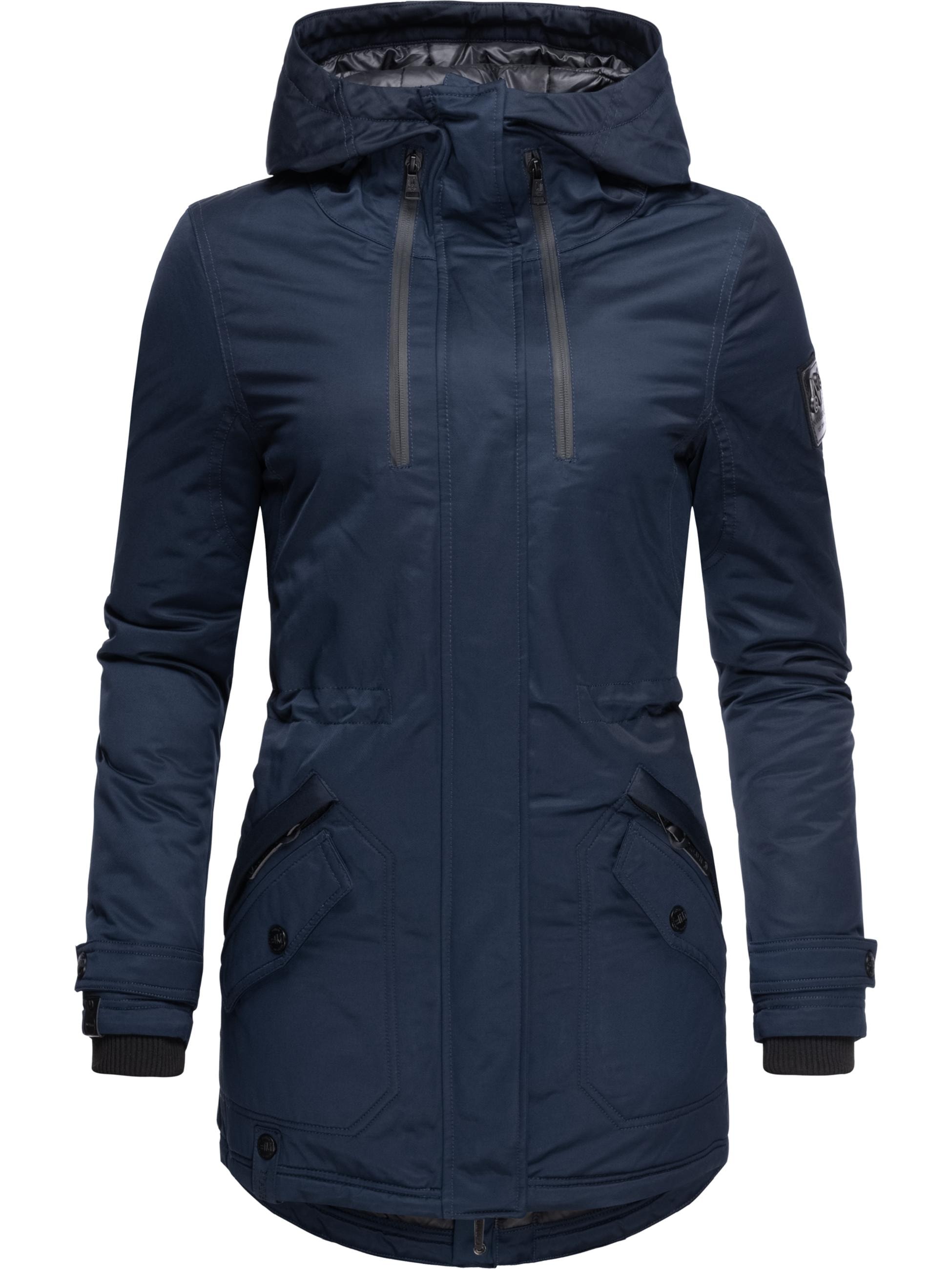 Navahoo Wintermantel »Wintermantel Avrille II«, sportlicher Damen Winter Kurzmantel mit großer Kapuze
