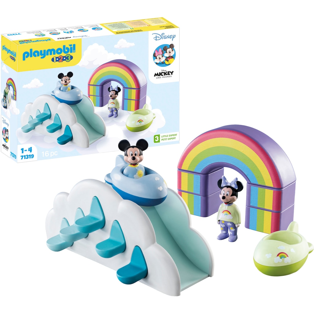 Playmobil® Konstruktions-Spielset »Mickys & Minnies Wolkenhaus (71319), Playmobil 1-2-3«, (16 St.)