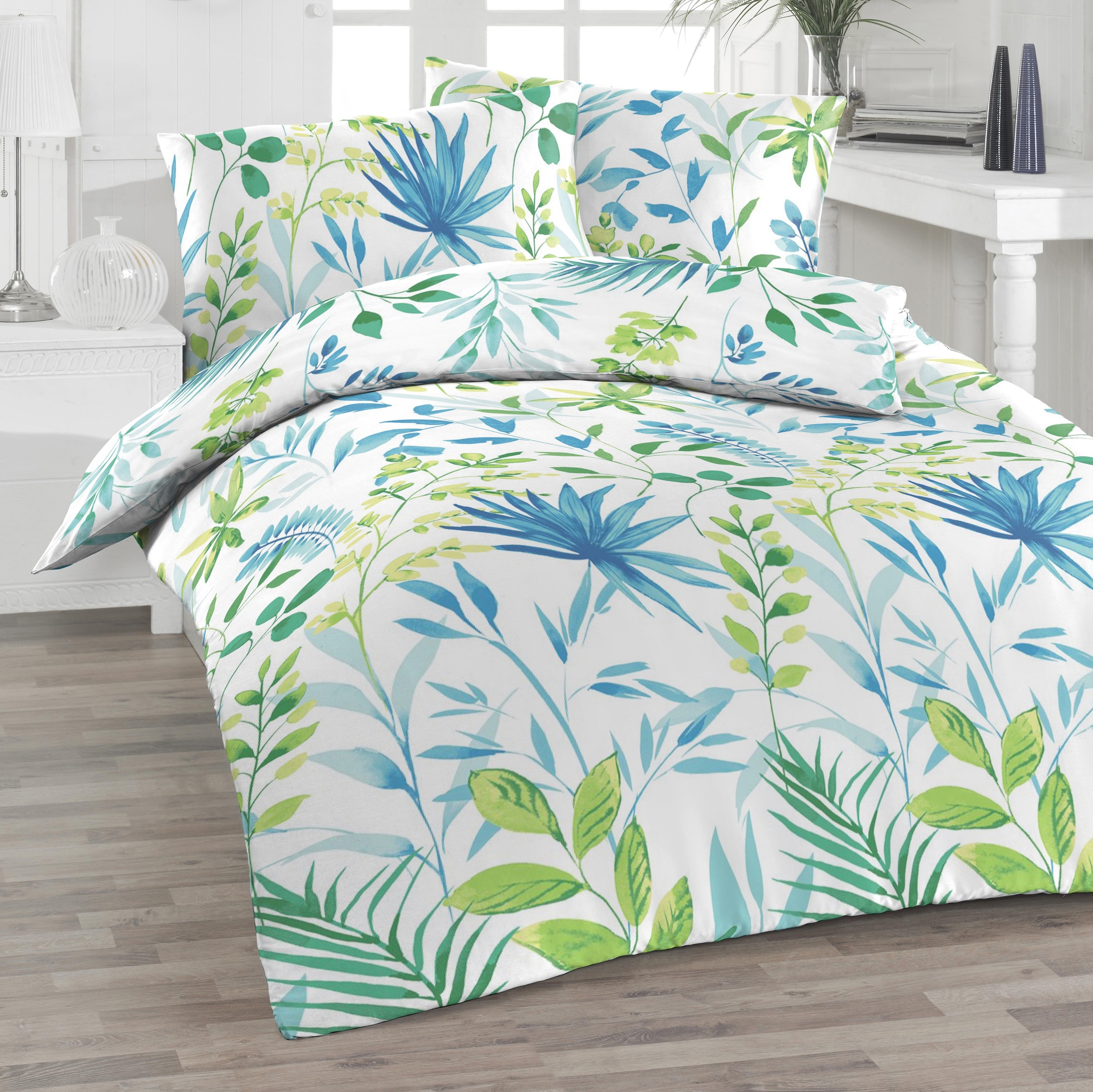 Florella Bettwäsche »»Folio blau « Soft-Seersucker,  100% Baumwolle«