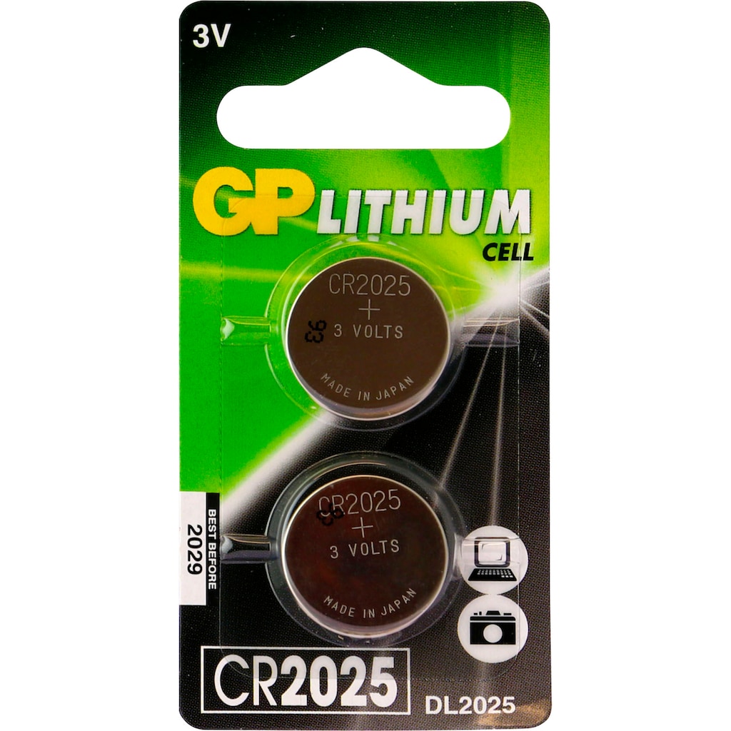 GP Batteries Knopfzelle »CR2025«, CR2025, 3 V, (Packung)
