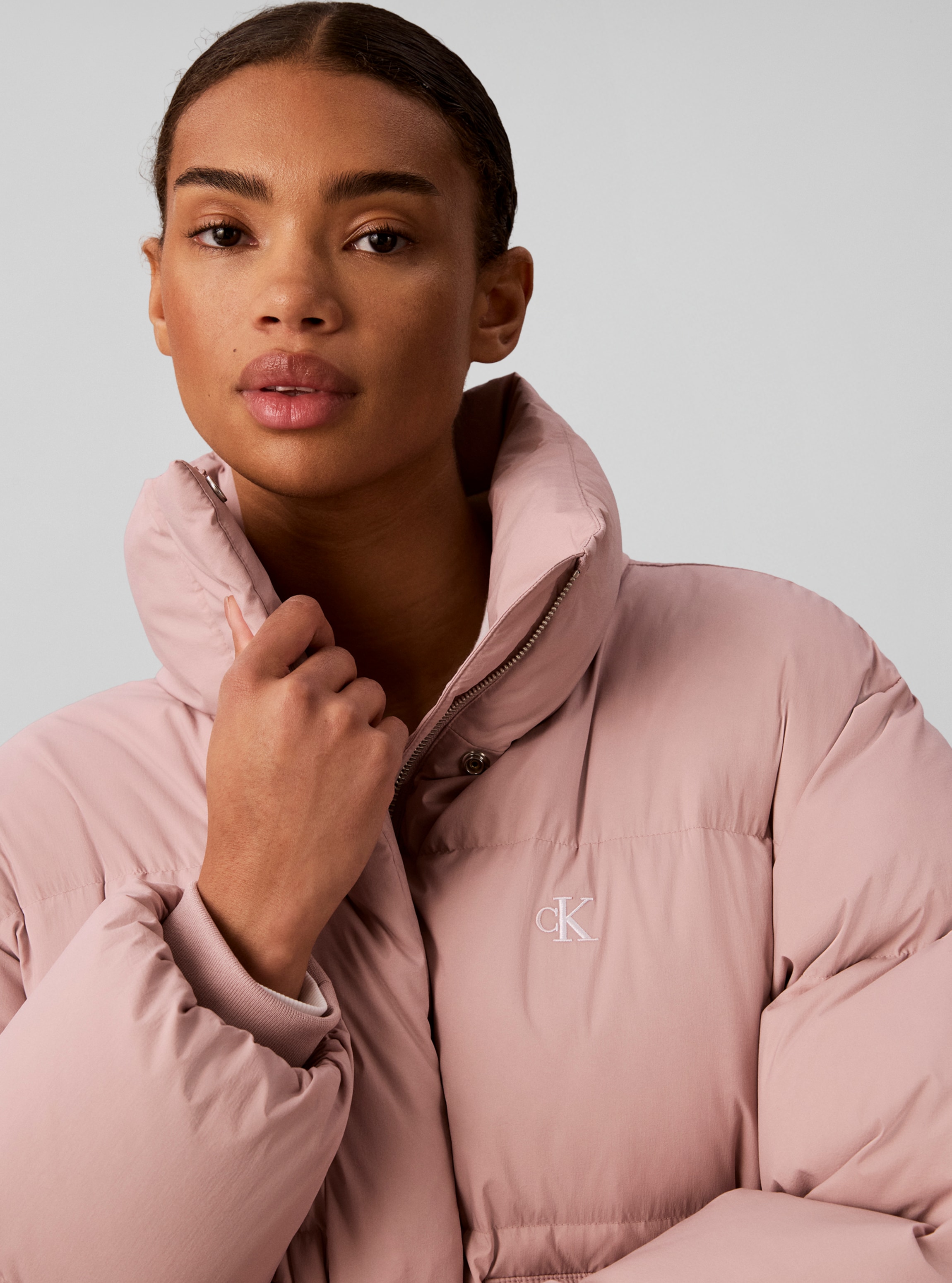 Calvin Klein Jeans Steppjacke »RELAXED STAND COLLAR DOWN« ohne Kapuze Regular fit mit Stehkragen
