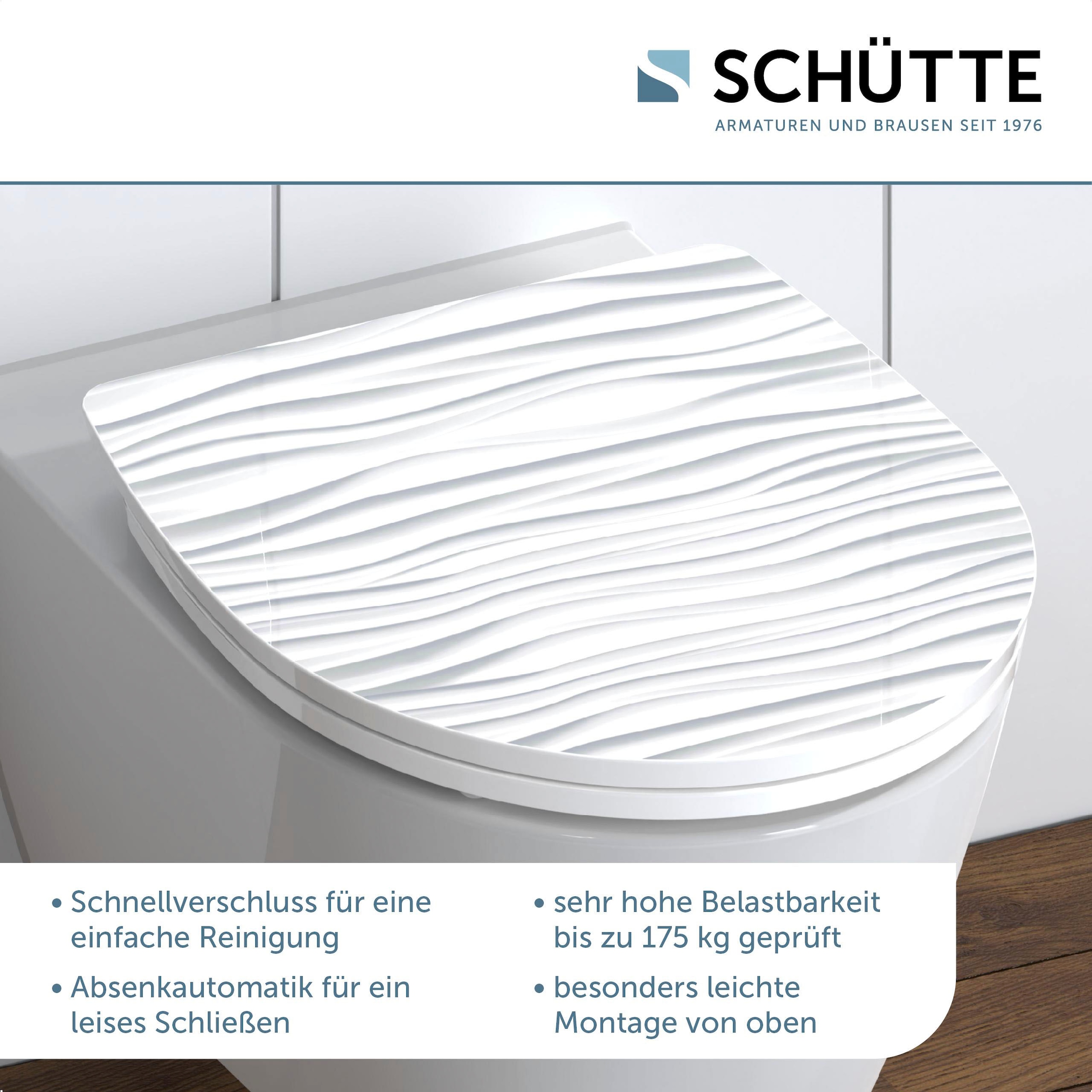 Schütte WC-Sitz »White Wave«, Duroplast, mit Absenkautomatik und Schnellverschluss, High Gloss