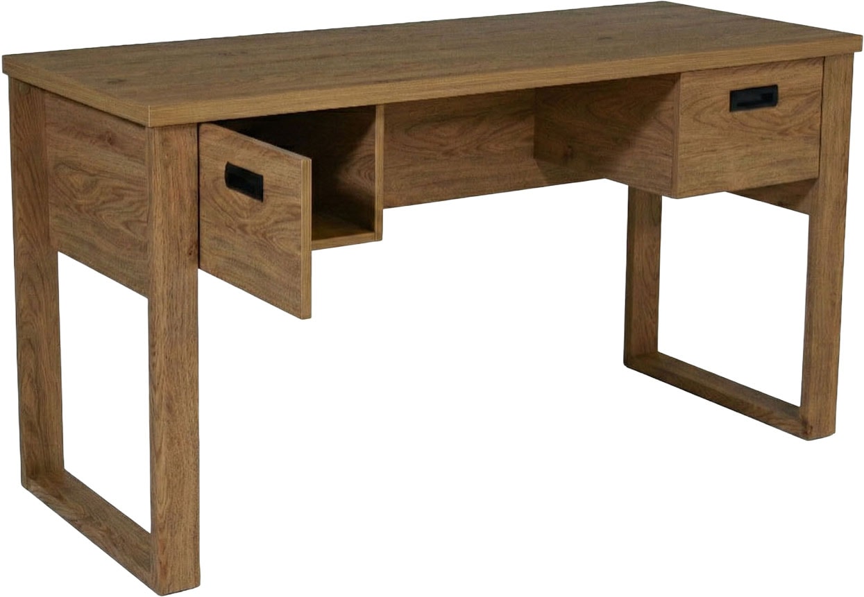 Jahnke Schreibtisch »RIVA D 140« Schreibtisch,Stauraum,2 Türen, Metallgriffe,Eiche-Optik,Breite:140 cm