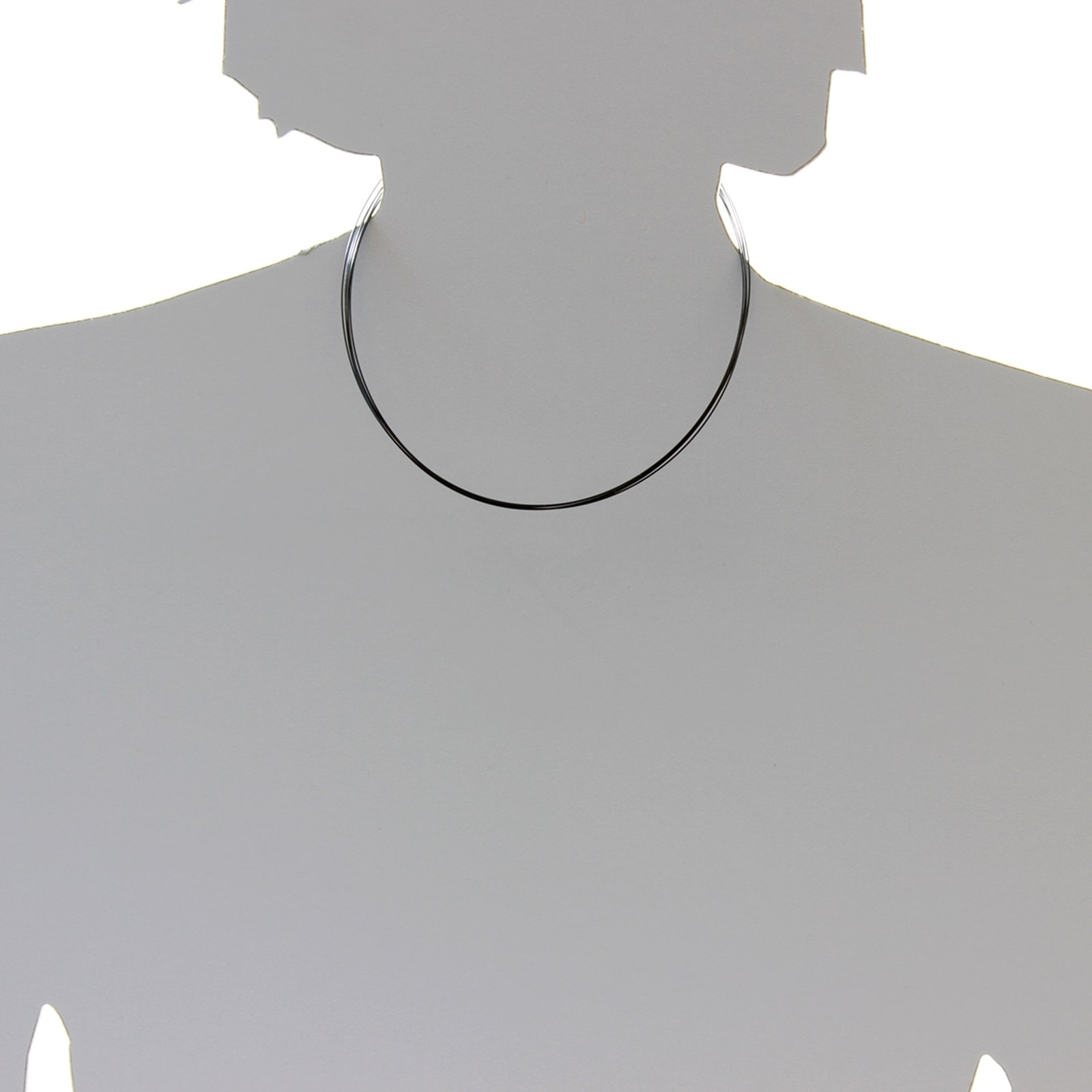 OSTSEE-SCHMUCK Halsreif »- Nyloncollier 5-reihig -schwarz- - Edelstahl - Verschluß aus Silber 925/000«