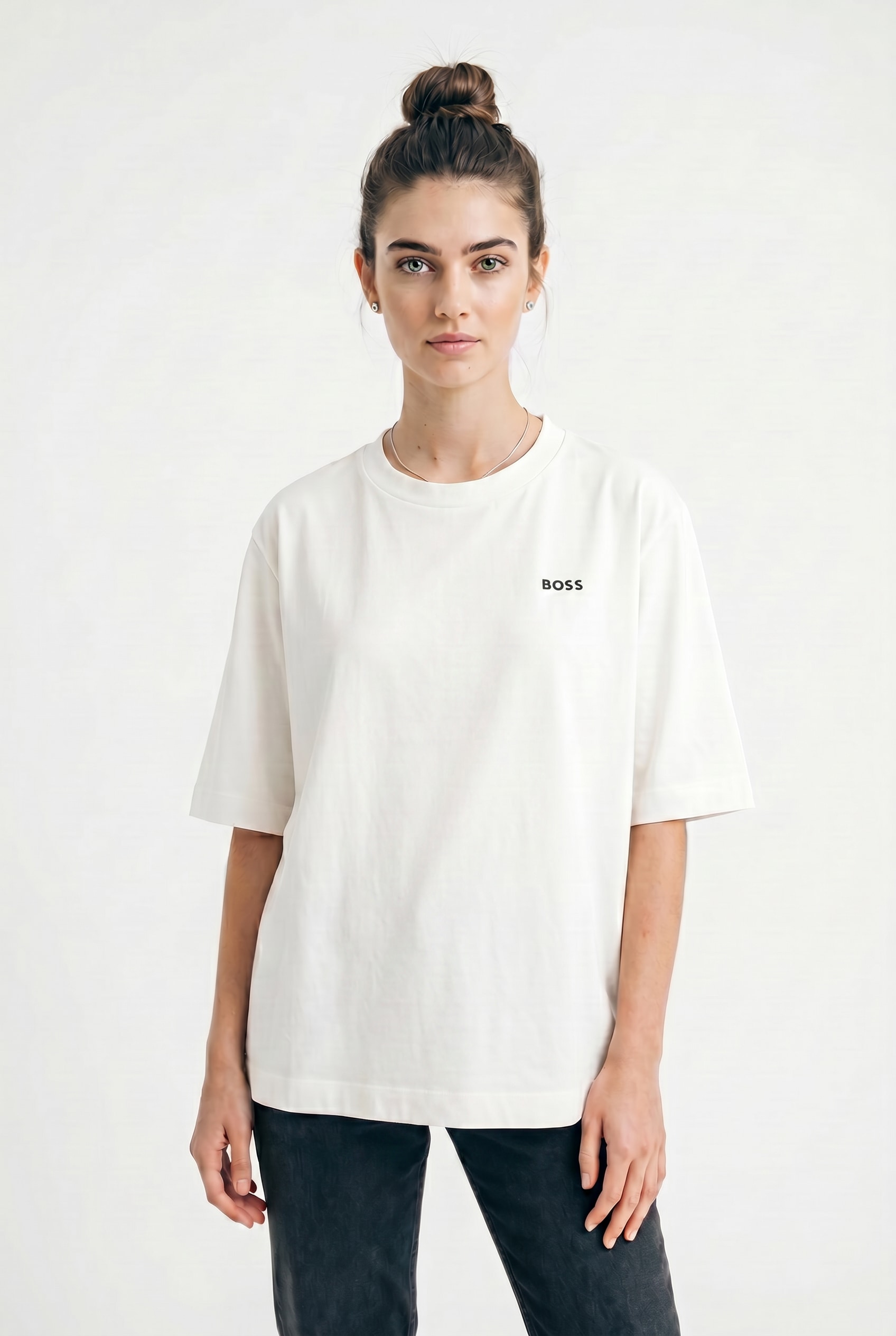 BOSS ORANGE T-Shirt »Eregular Premium Damenmode« mit Logo-Detail, Relaxed Fit