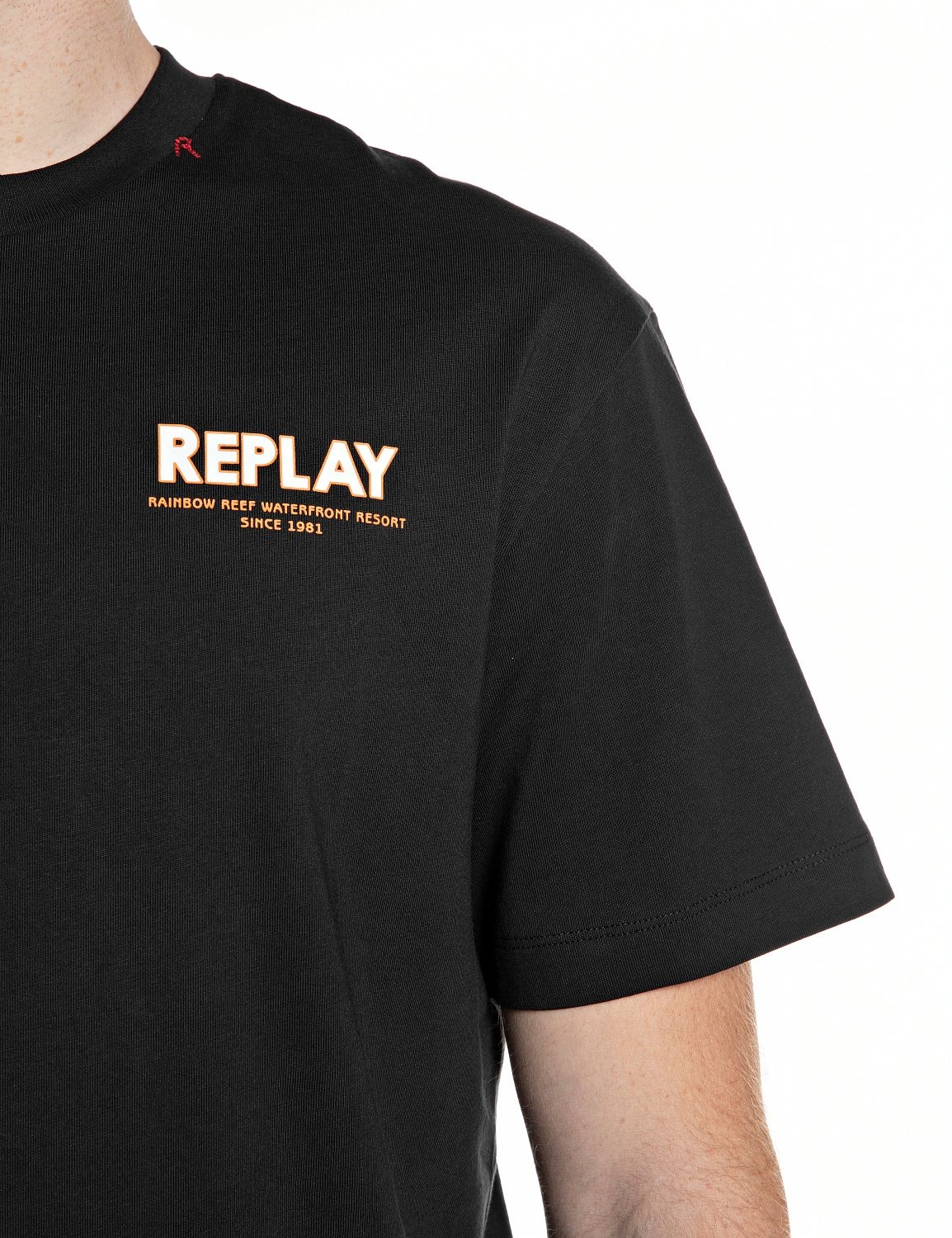 Replay T-Shirt mit bedrucktem Rücken, Print