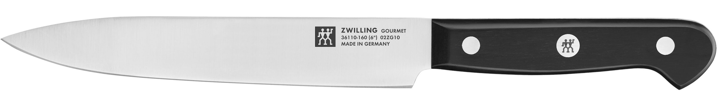 Zwilling Messer-Set »Gourmet«, (Set, 3 tlg., 1 Spickmesser 10 cm, 1 Fleischmesser 16 cm & 1 Kochmesser 20 cm), Made in Germany, FRIODUR eisgehärtete Klingen, Sonderschmelze